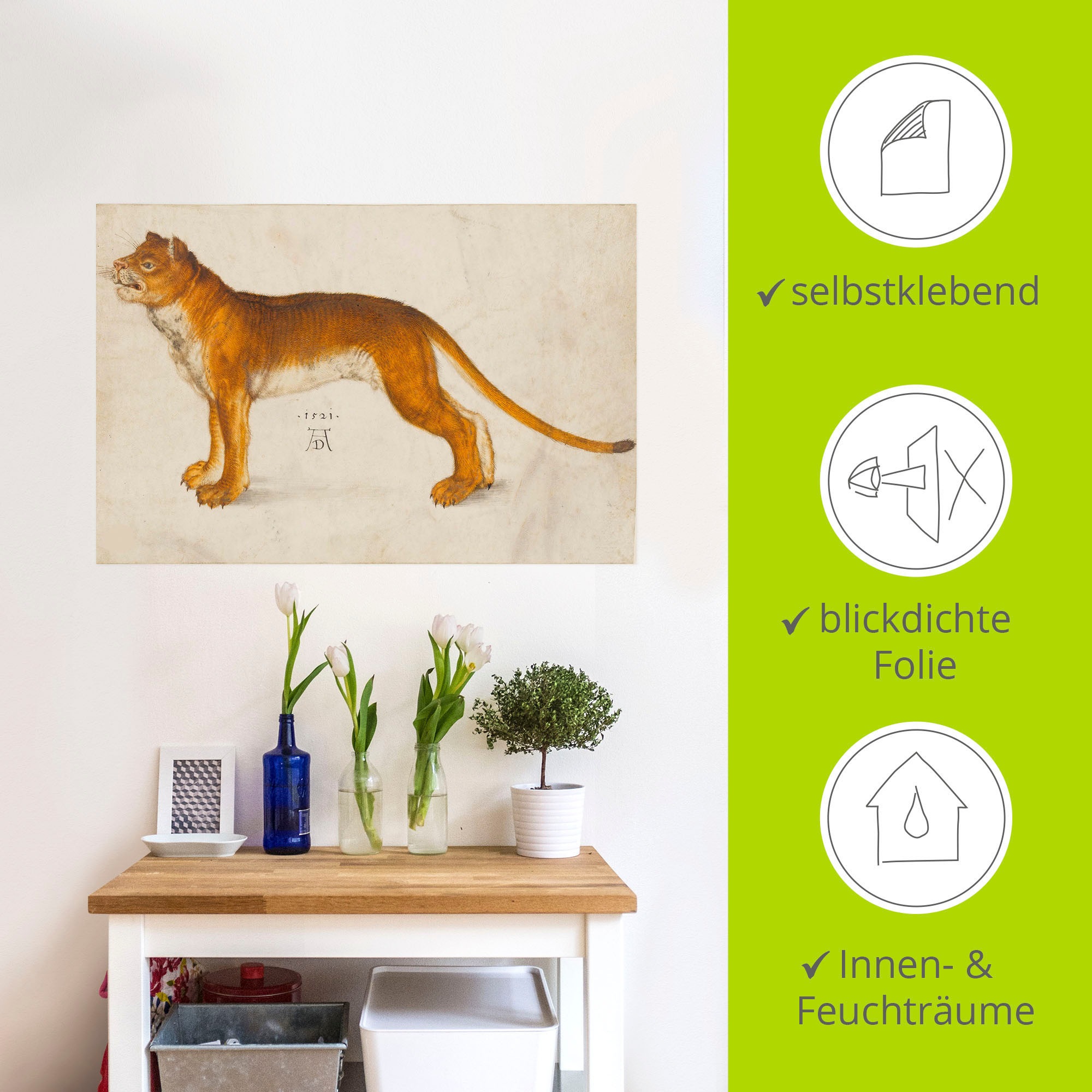 Artland Wandbild »Löwin. 1521«, Raubkatzen, (1 St.), als Alubild, Leinwandbild, Wandaufkleber oder Poster in versch. Größen
