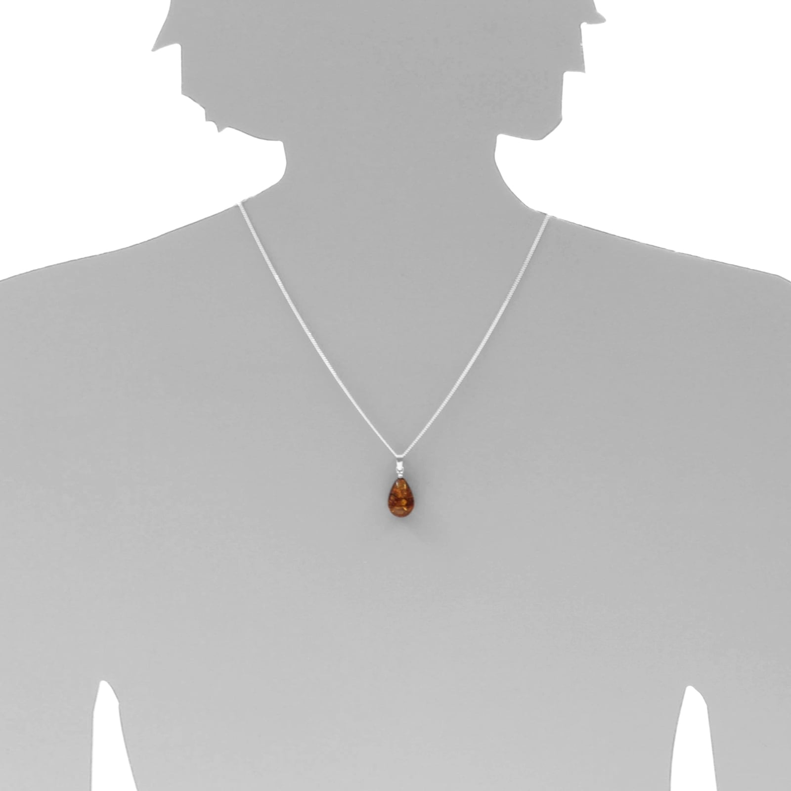 OSTSEE-SCHMUCK Kette mit Anhänger »- Tropfen ca. 17 mm lang - Silber 925/000 - Bernstein«