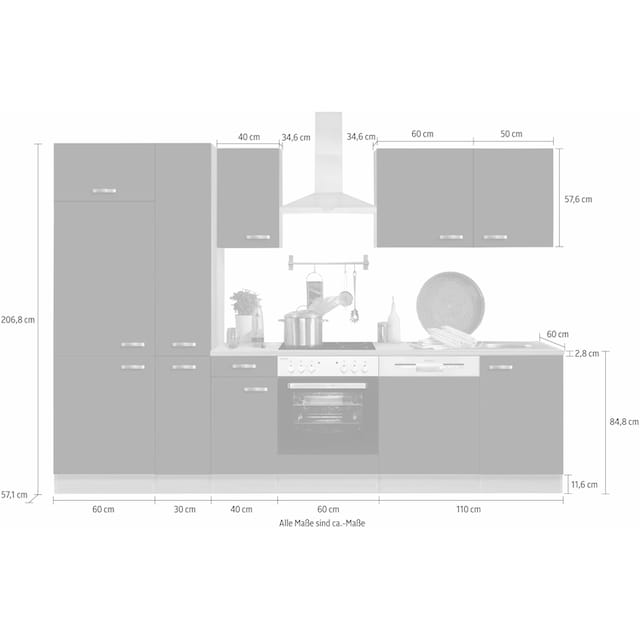 OPTIFIT Küchenzeile »Faro«, ohne E-Geräte, Breite 300 cm bei OTTO