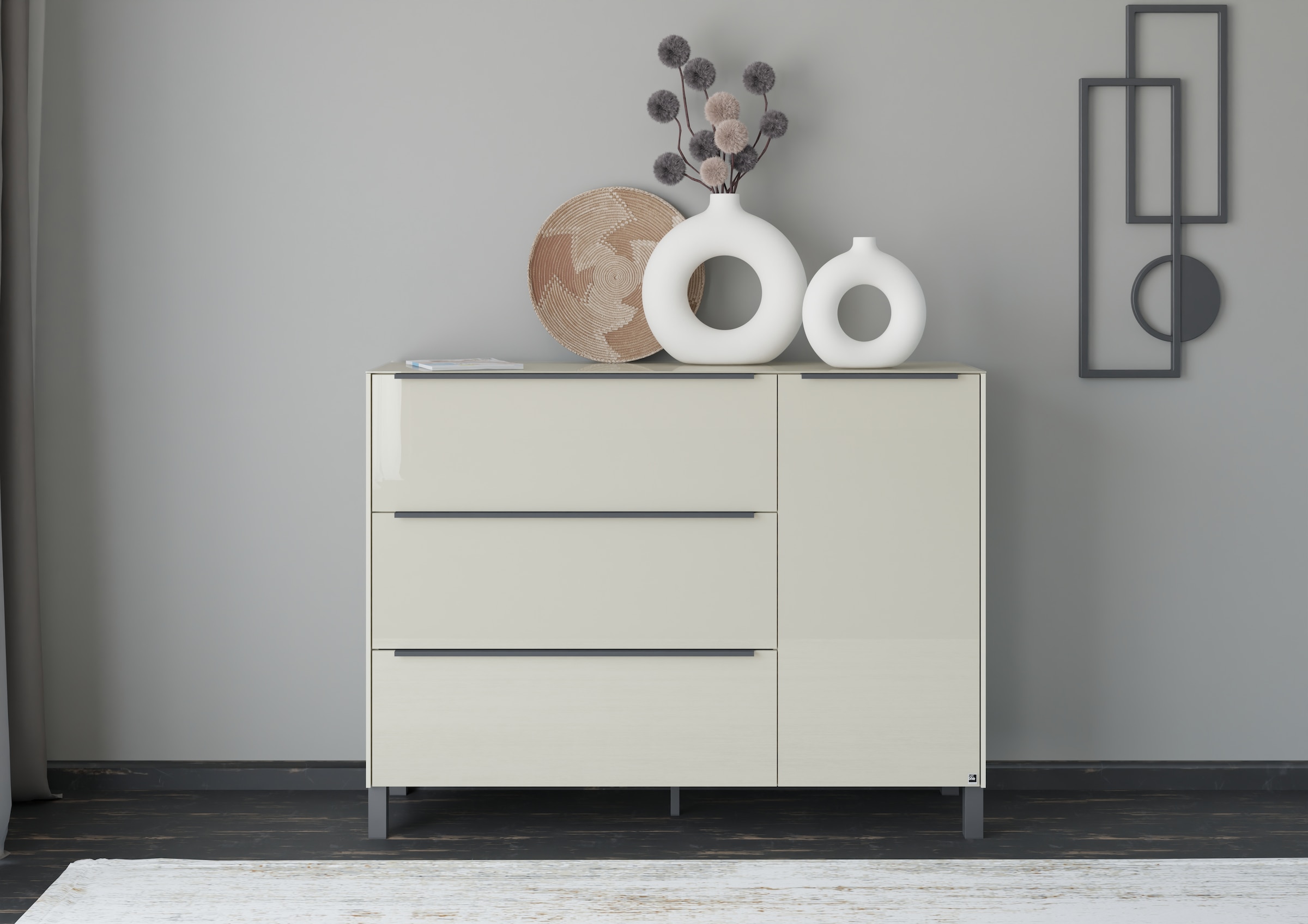 set one by Musterring Sideboard »Reno« 1 Stk. tlg. Mit Vierkantfuß in diversen Farben, 106 cm Höhe & Farbauswahl