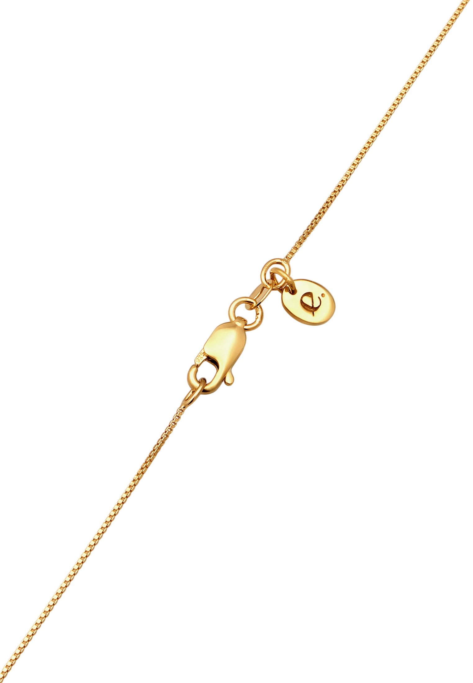 Elli Premium Kette mit Anhänger »Halskette Rechteck Synthetischer Smaragd Grün 925 Sterling Silber«