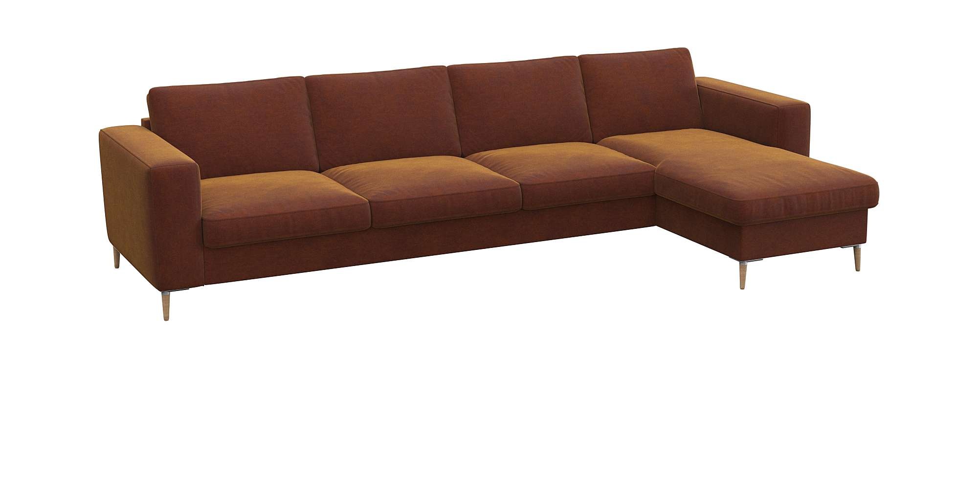 FLEXLUX Ecksofa »Fiore, super Sitzkomfort durch Kaltschaum im Sitz, L-Form«, breite Armlehnen, Füße Alu+ Eiche