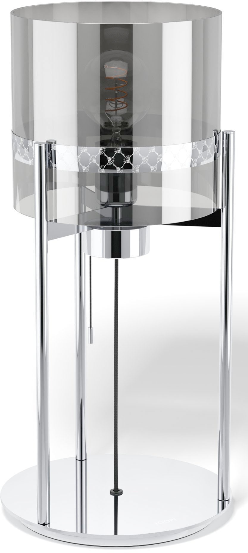Joop! Tischleuchte »ROUND und rundem online kaufen eingelassenem Metall-Dekorband Fumé-Glasschirm mit bei LIGHTS«, OTTO
