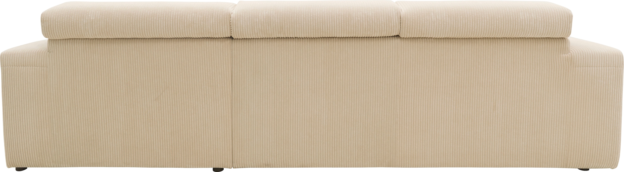 DOMO collection Ecksofa »Brandon B/T/H: 289/177/80 cm, whlw. mit Sitztiefenverstellung, L-Form«, ohne Sitztiefenverstellung, Cord, creme