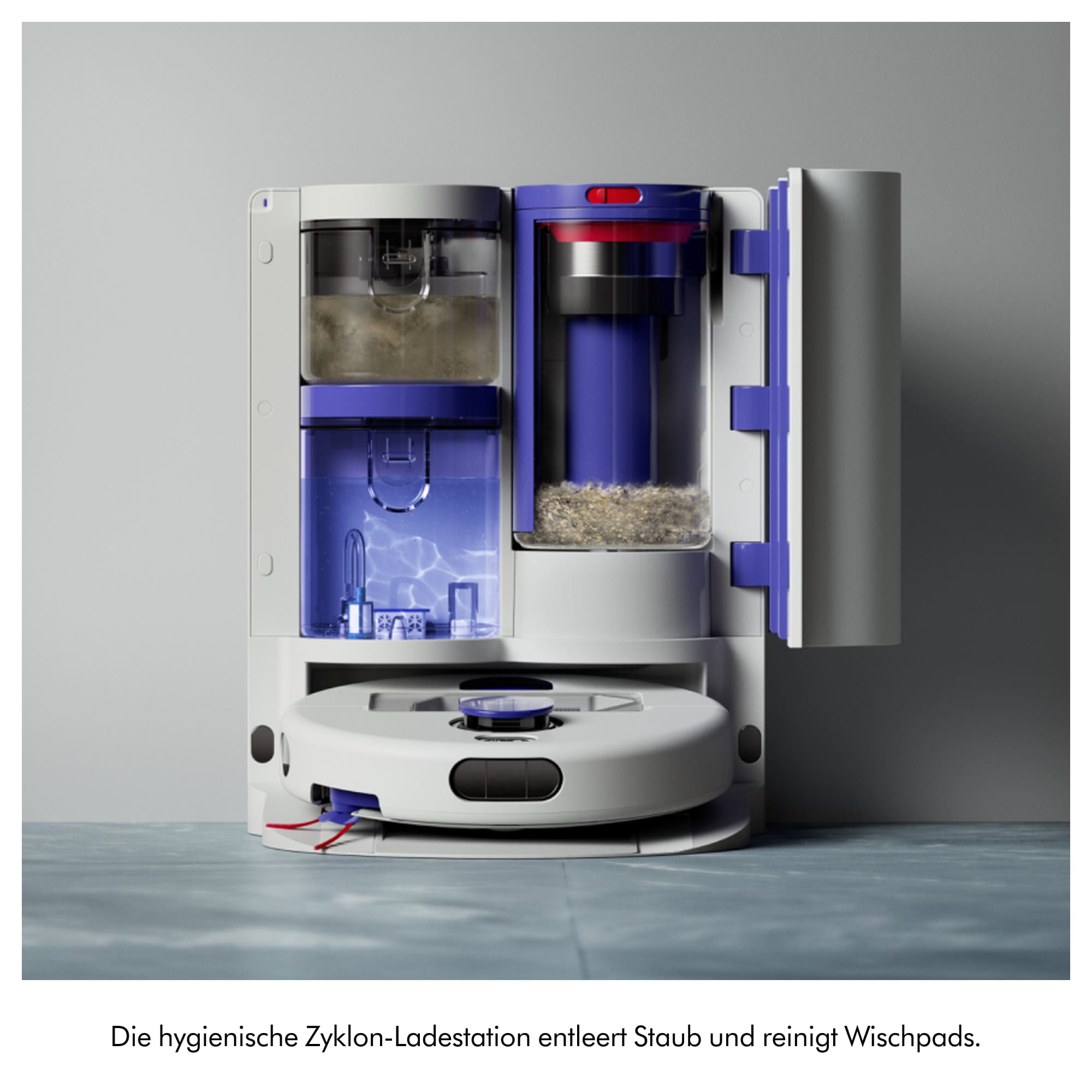 DYSON Nass-Trocken-Saugroboter »Dyson R2 Nurovi™ Wash+Dry Saugroboter« 21.000 Pa Saugkraft; Twin-capture™-System; Reuleaux-Dreieck-Wischpads