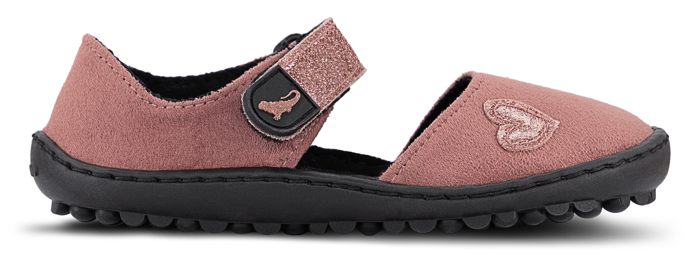 Leguano Barfußschuh »LEGUANITO JARINA«, Halbschuh, Bequemschuh mit Glitzer und Herzapplikation