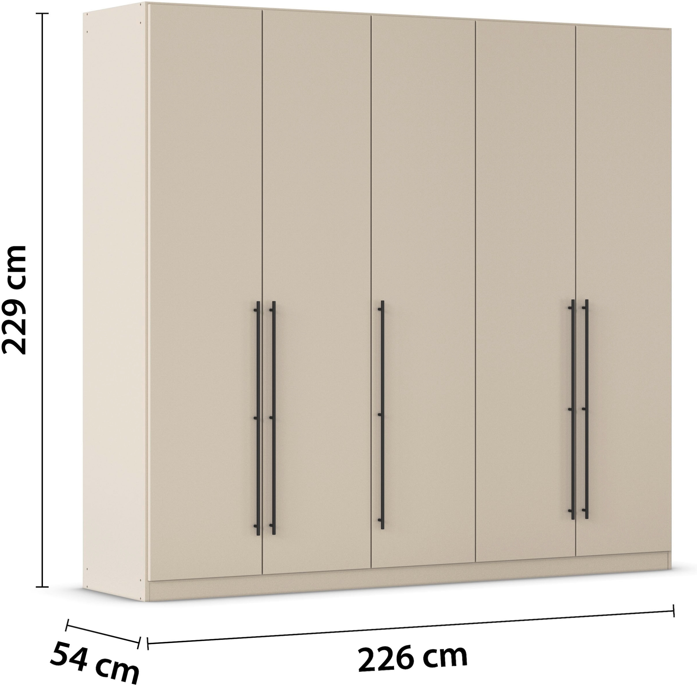 rauch Kleiderschrank »Drehtürenschrank Schrank Garderobe Wäscheschrank Schlafzimmer AVOLA«, (in 3 verschiedenen Ausstattungen BASIC/CLASSIC/PREMIUM), mit hochwertigen Stangengriffen in Schwarz aus Metall MADE IN GERMANY