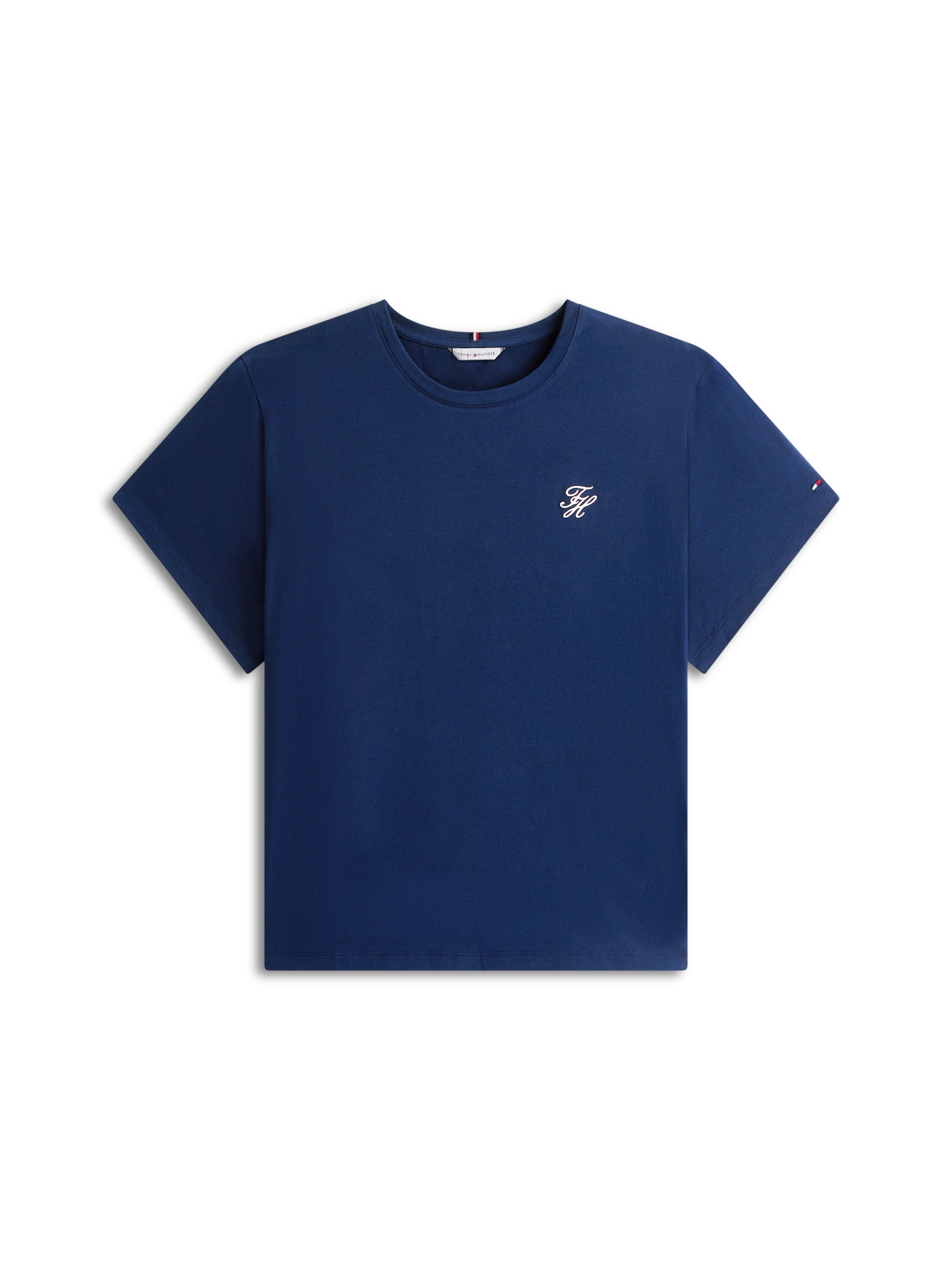 Tommy Hilfiger Curve Kurzarmshirt »CRV TH SCRIPT REG C-NK SS TEE« in großen Größen