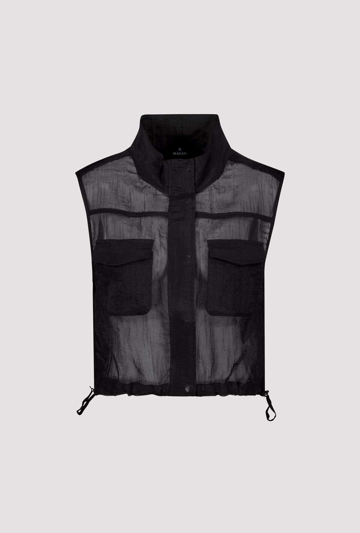 Monari Kurzweste Regular fit mit Netzstruktur
