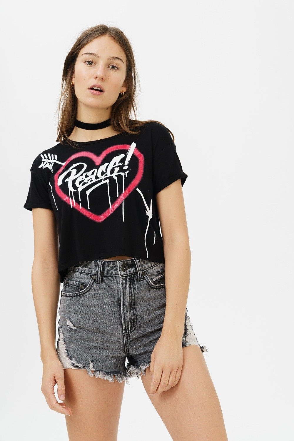 trueprodigy T-Shirt »Peace And Harmony«, Crop mit Frontprint
