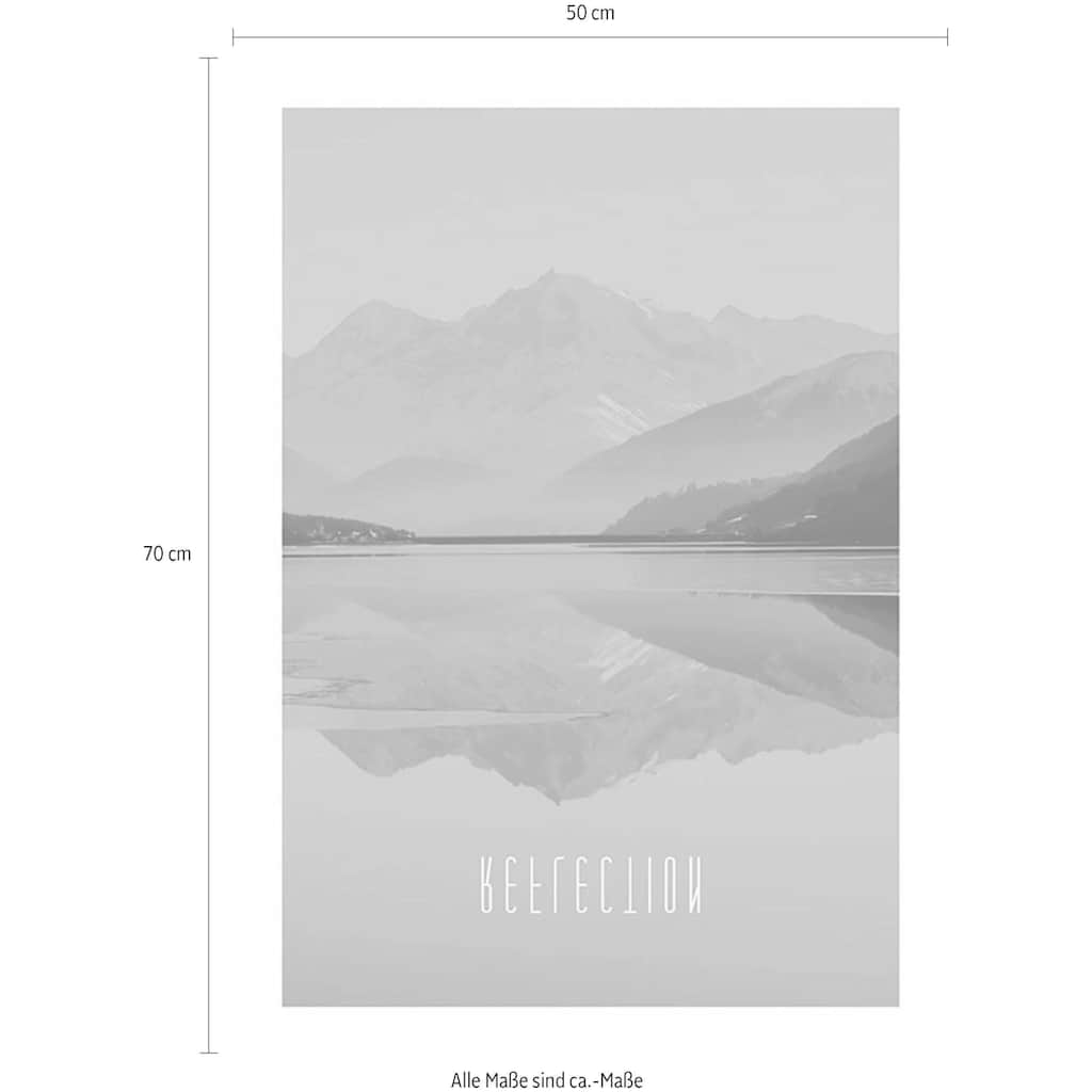 Komar Poster »Word Lake Reflection Sand«, Natur, (1 St.)