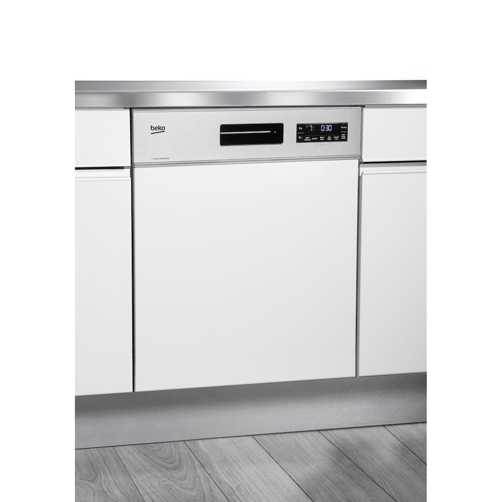 BEKO teilintegrierbarer Geschirrspüler »DSN28O40X«, DSN28O40X, 14 Maßgedecke