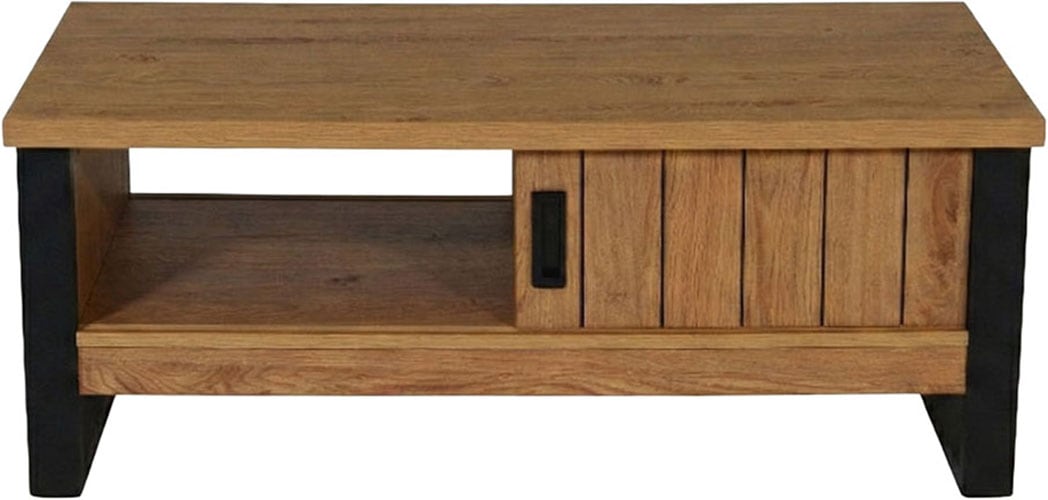Jahnke Couchtisch »RIVA COFFEE« Couchtisch mit Stauraum & Schiebetüren, Eiche-Optik, Breite: 108,5 cm