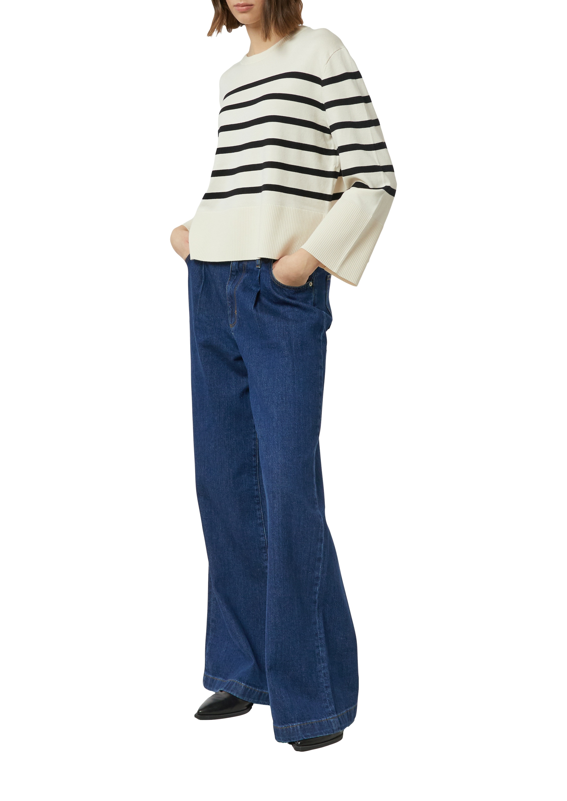 Comma Strickpullover geringelt, Rundhals