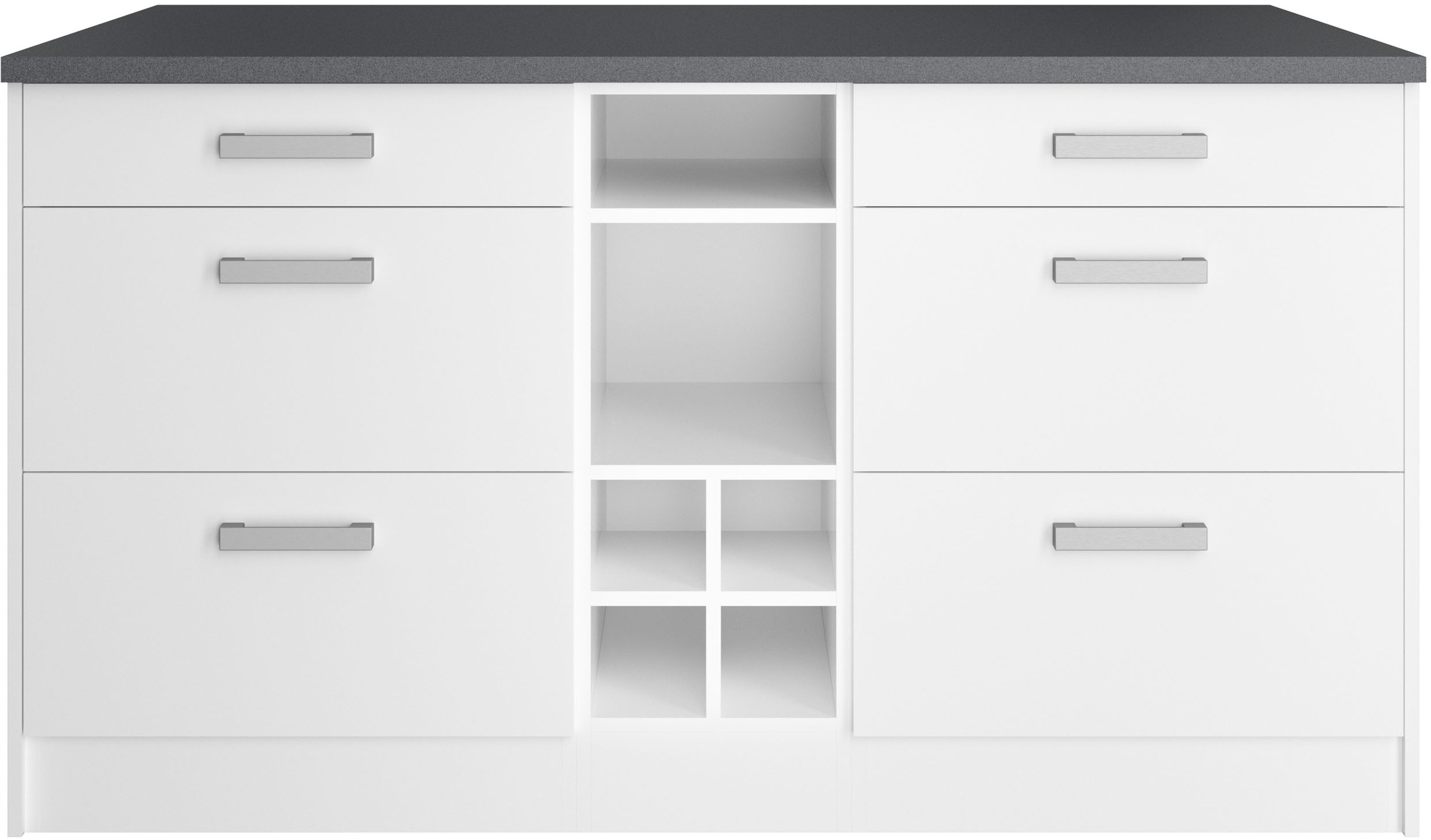 KOCHSTATION Kücheninsel »KS-Toronto«, Breite 153 cm, MDF-Fronten, Flaschenregal