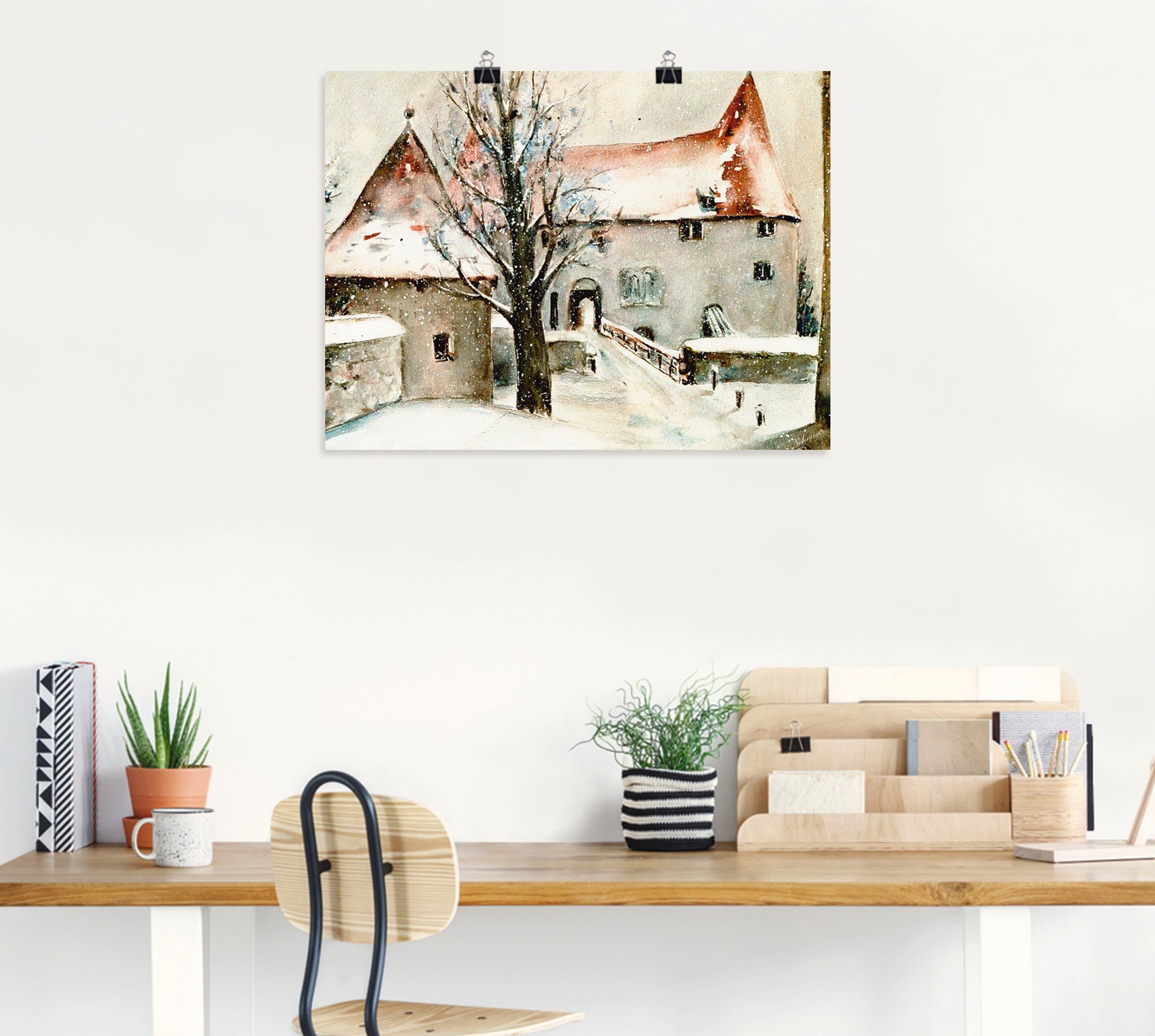 Artland Wandbild »Winter auf der Burg«, Gebäude, (1 St.), als Leinwandbild, Poster, Wandaufkleber in verschied. Größen