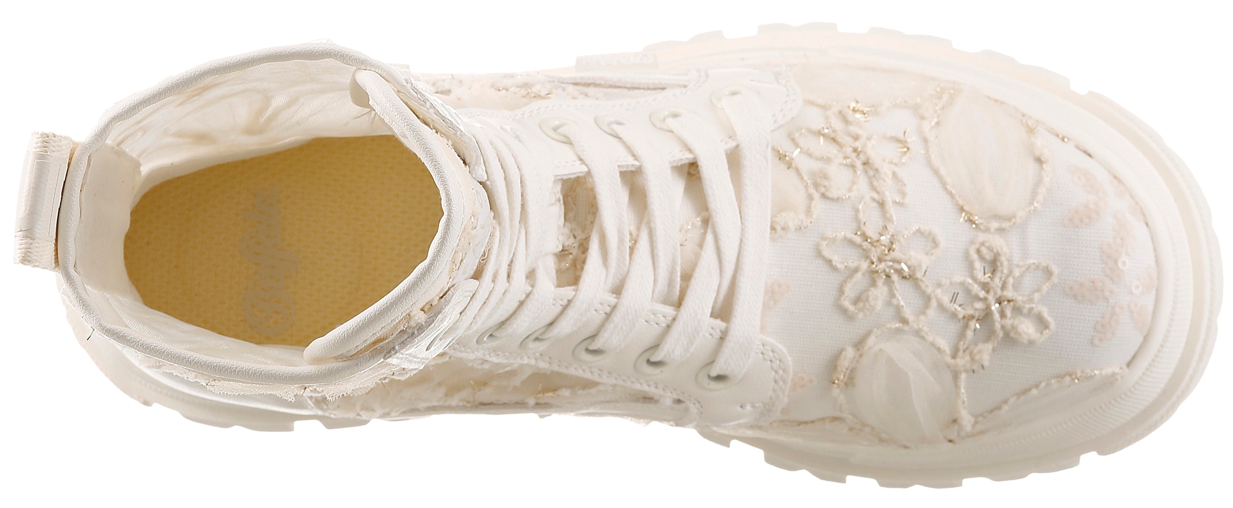 Buffalo Schnürboots  Blockabsatz, Plateau, Stiefelette, mit transparentem Schaft