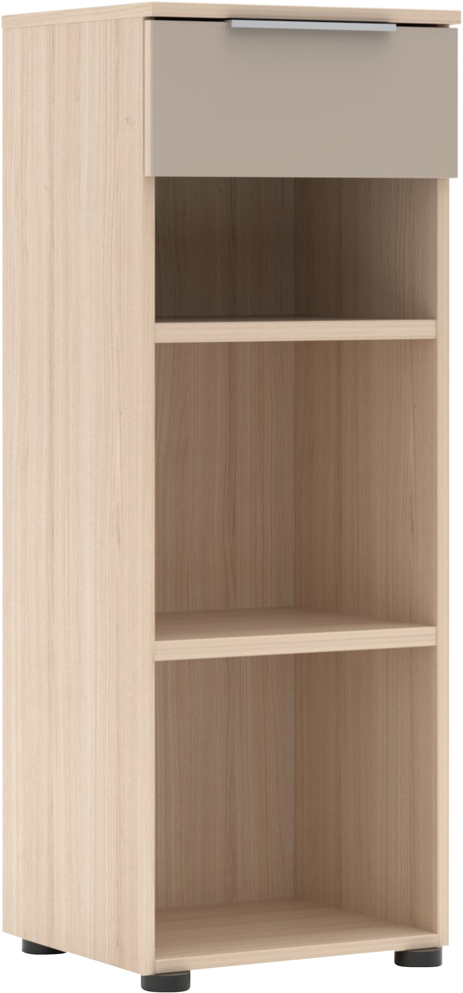 Innostyle Aktenregal »Büroregal Santorin, 40x 110x 38 cm (B/H/T)« 1 Stk. tlg. 1 Schubkasten, 3 offene Fächer, Softclose, Metallgriff