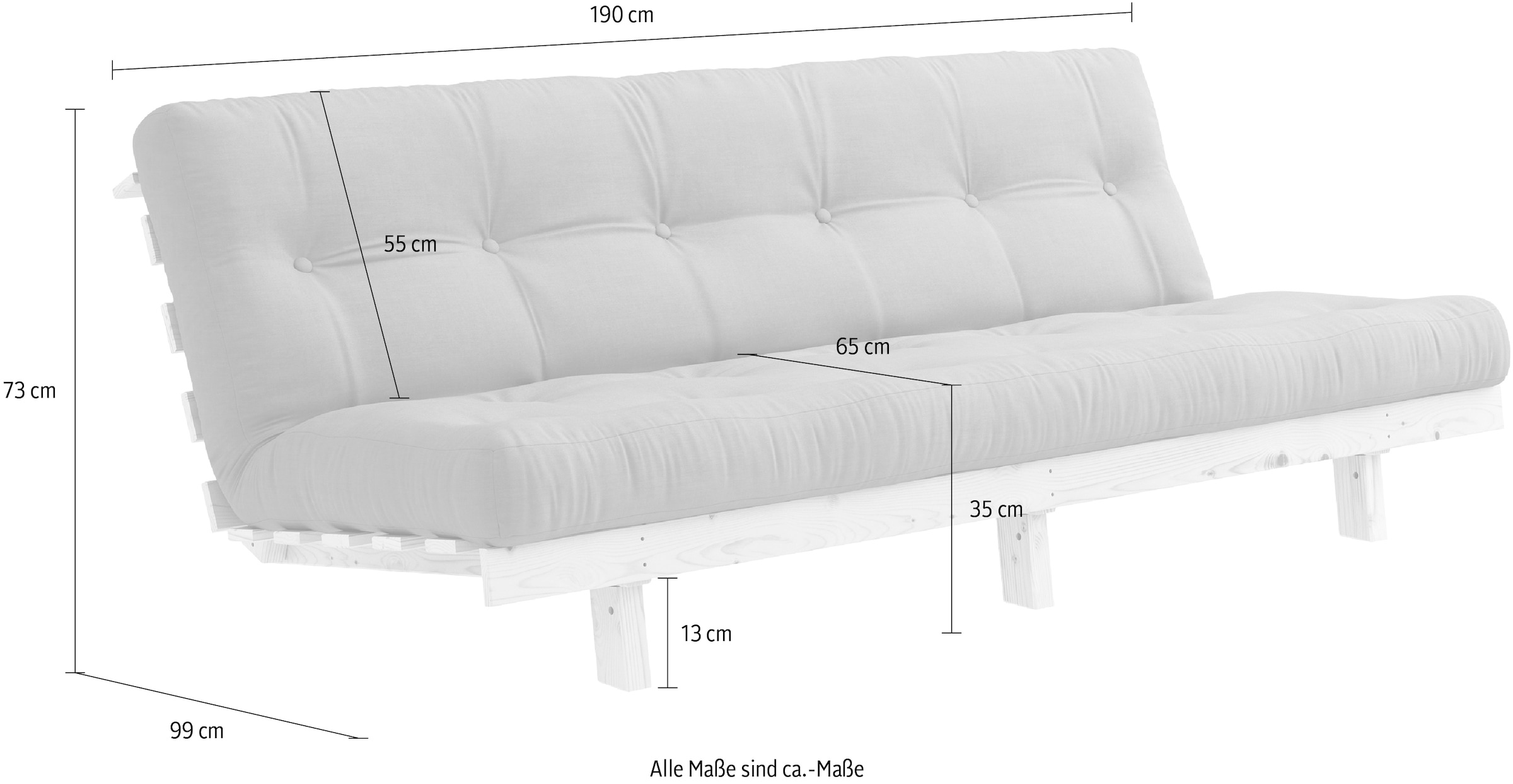 Karup Design Schlafsofa »Lean«, (2 St.), mit Bettfunktion und Futonmatratze