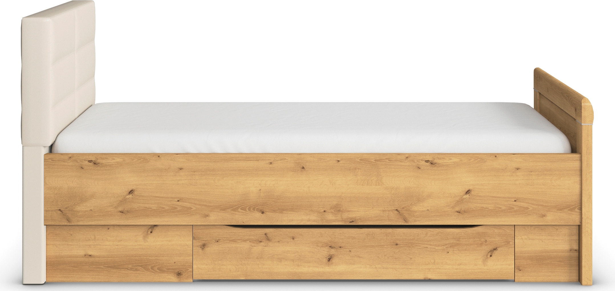 rauch Stauraumbett »Bett Einzelbett Stollenbett Bettkästen EVELYN« in Komforthöhe mit Polsterkopfteil sowie Schubladen MADE IN GERMANY