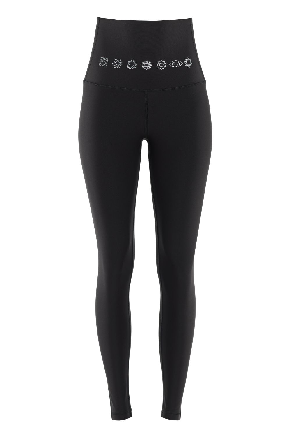 Leggings »HWL112C-silberne 7 Chakras«, Bauch-Weg-Effekt durch High Waist-Bund