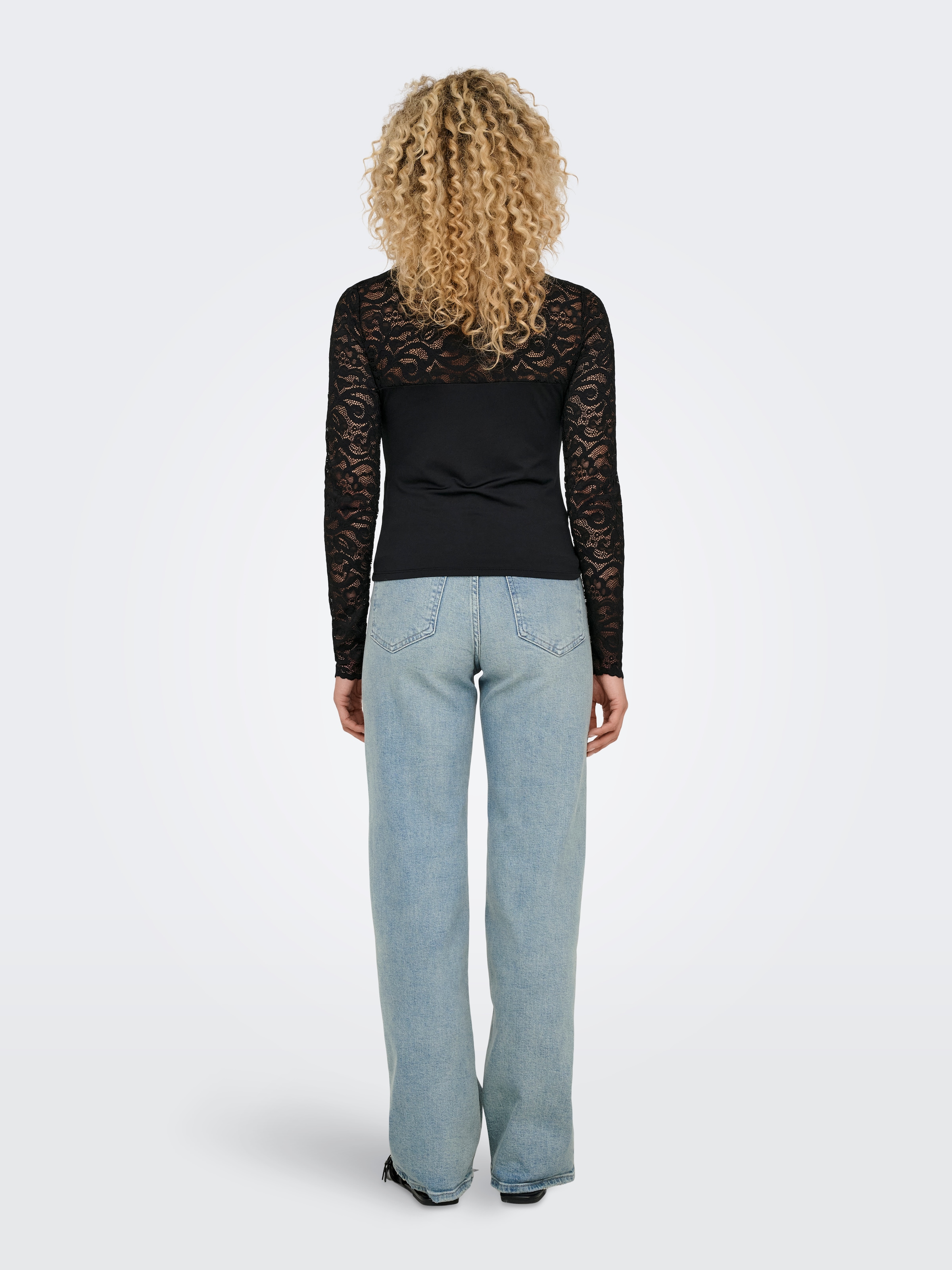 ONLY Spitzenshirt »ONLLIV L/S LACE TOP ACC«