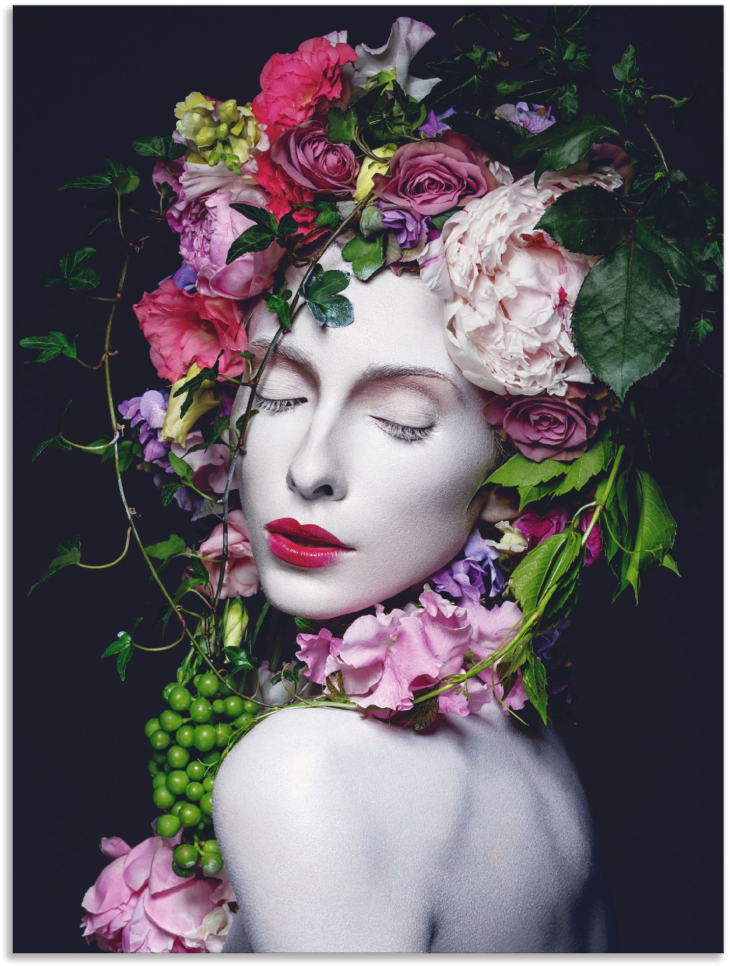 Frauen, Größen in bei von Artland Alubild, oder Bilder OTTO St.), »Schöne Wandaufkleber Blumenkönigin«, (1 versch. Poster Wandbild als Leinwandbild,