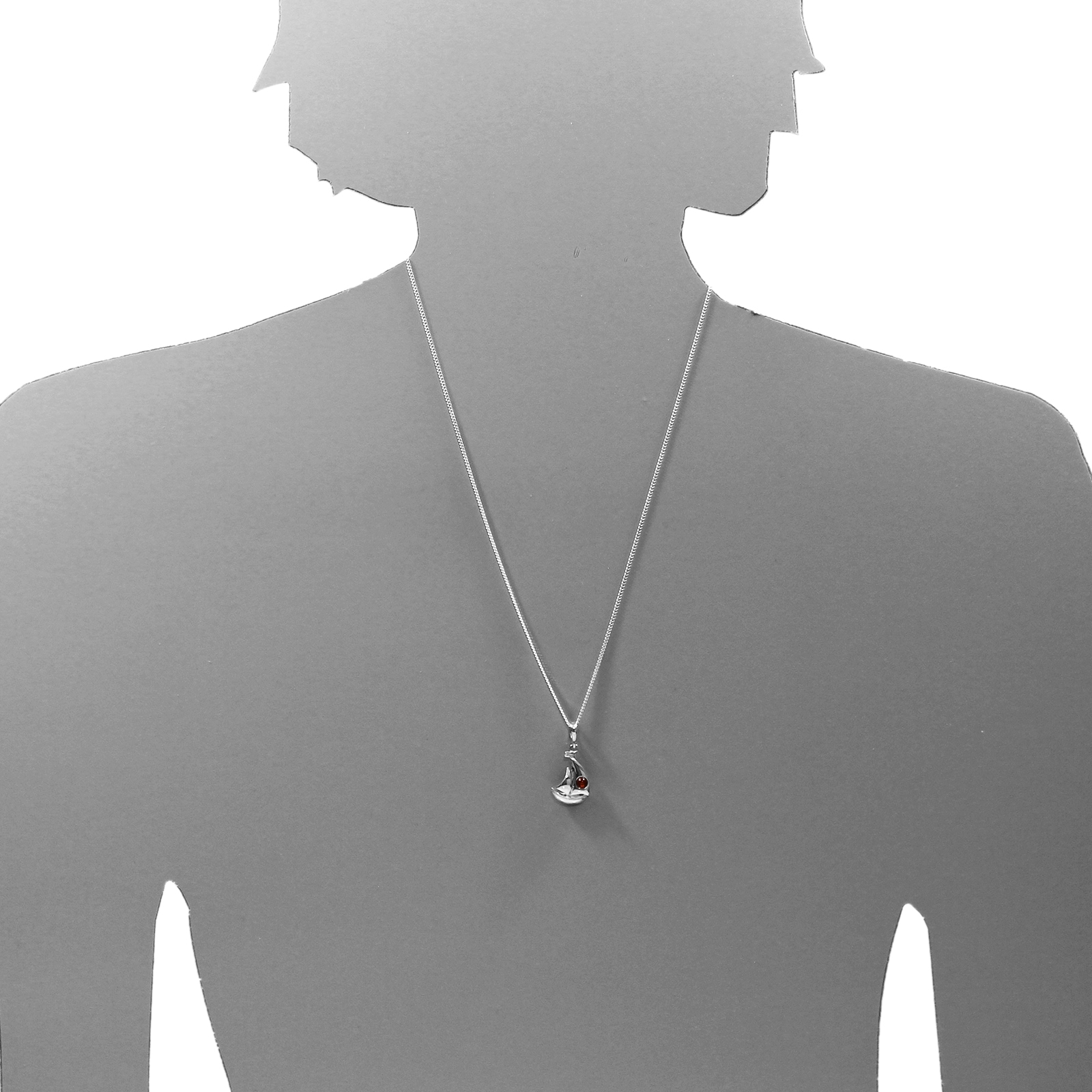 OSTSEE-SCHMUCK Kettenanhänger »- Schiffchen - Silber 925/000 - Bernstein«
