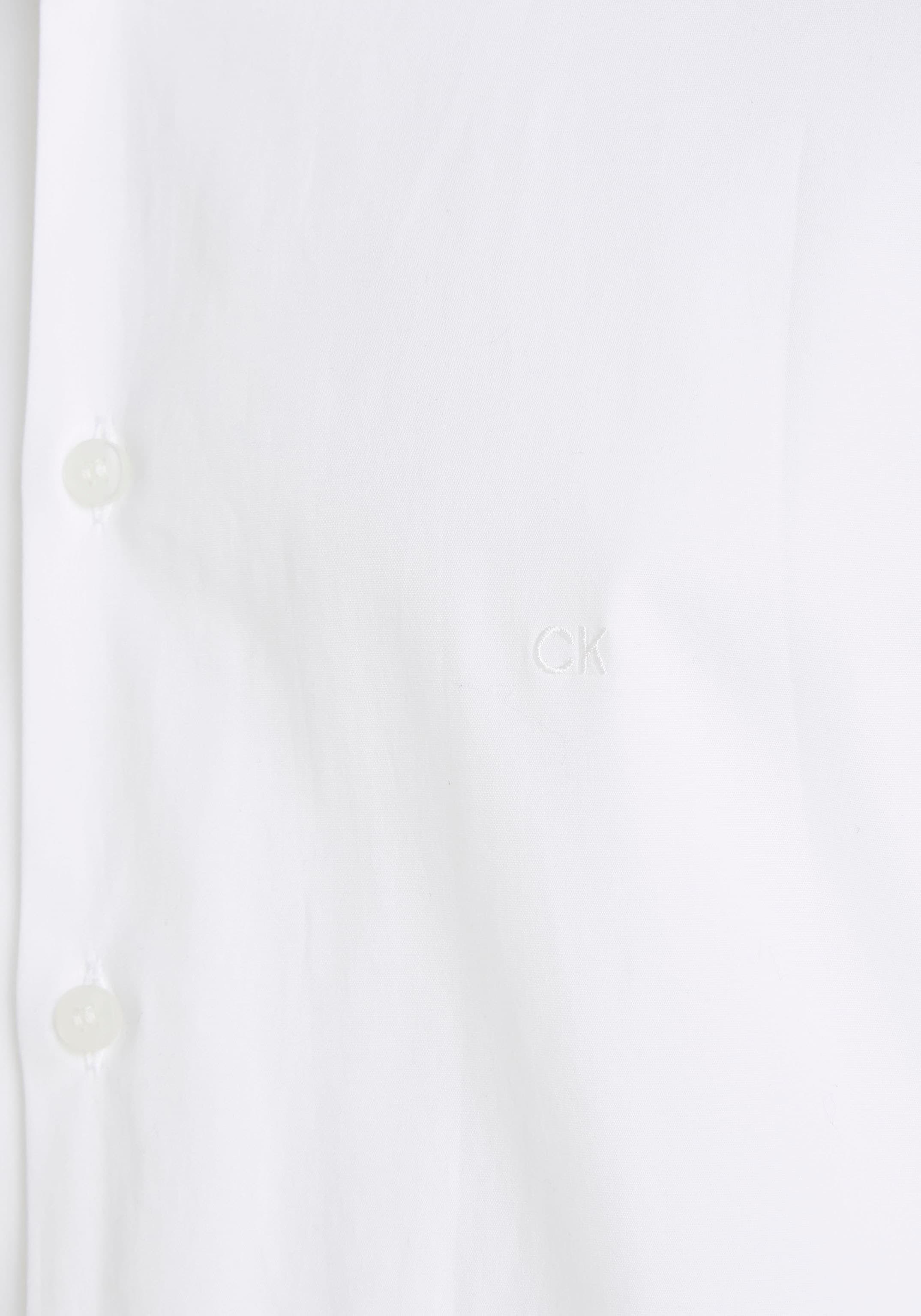 Calvin Klein Businesshemd »POPLIN STRETCH SLIM SHIRT«, mit Kentkragen, Logoprint auf Brusthöhe