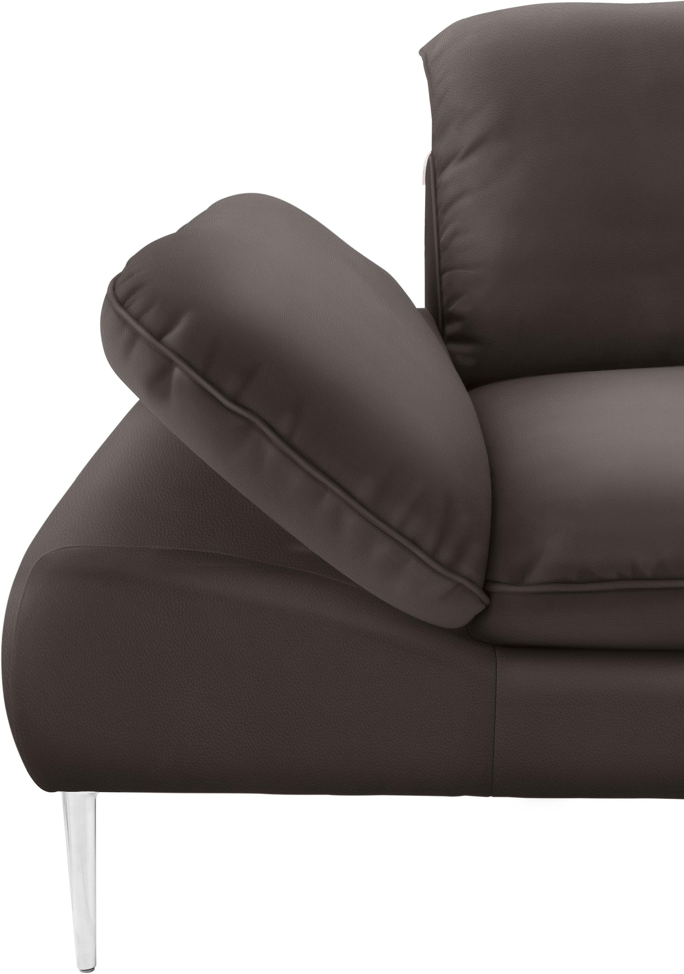 W.SCHILLIG Ecksofa »enjoy&MORE, Designsofa, elegant und bequem, L-Form«, mit Sitztiefenverstellung, Füße Chrom glänzend, Breite 310 cm