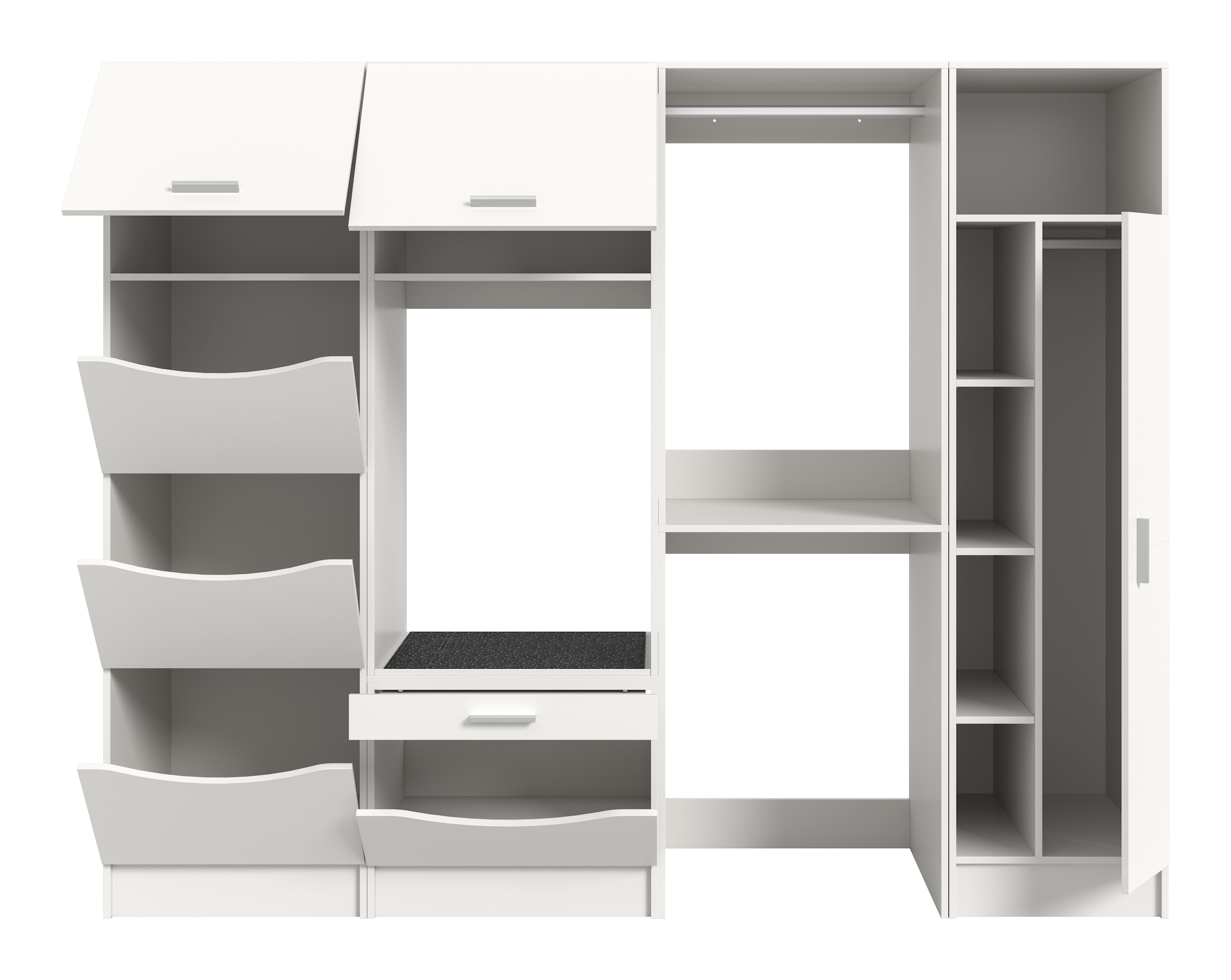 welltime Badmöbel-Set »FALAS,  4-teilig, Hauswirtschaftsraum Set, Breite 248 cm« 1x Wäscheschrank, 2x Waschmaschinenumbauschrank & 1xMehrzweckschrank, 