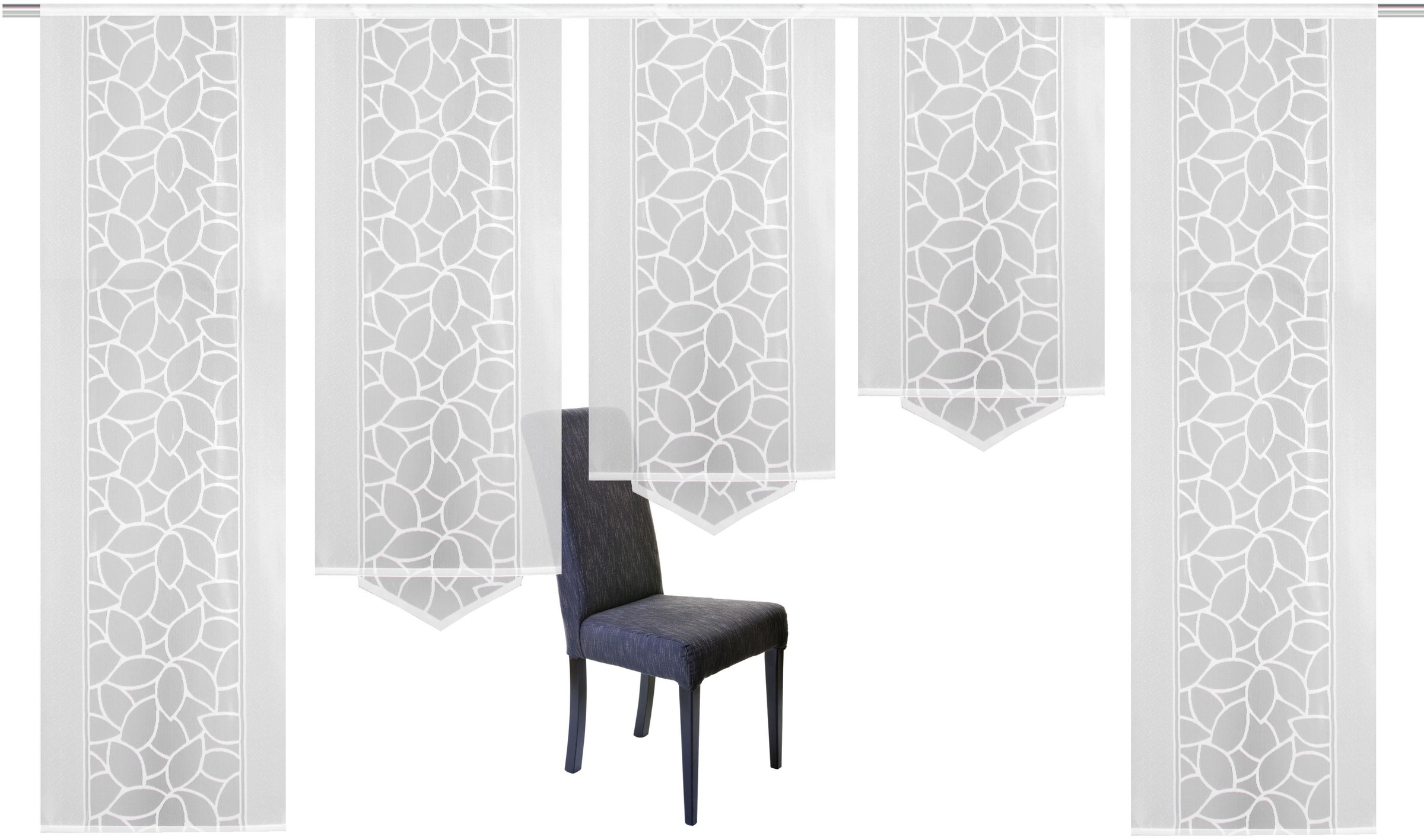 HOME WOHNIDEEN Schiebegardine »JENNA«, (5 St.), Schiebevorhang Jacquard Set