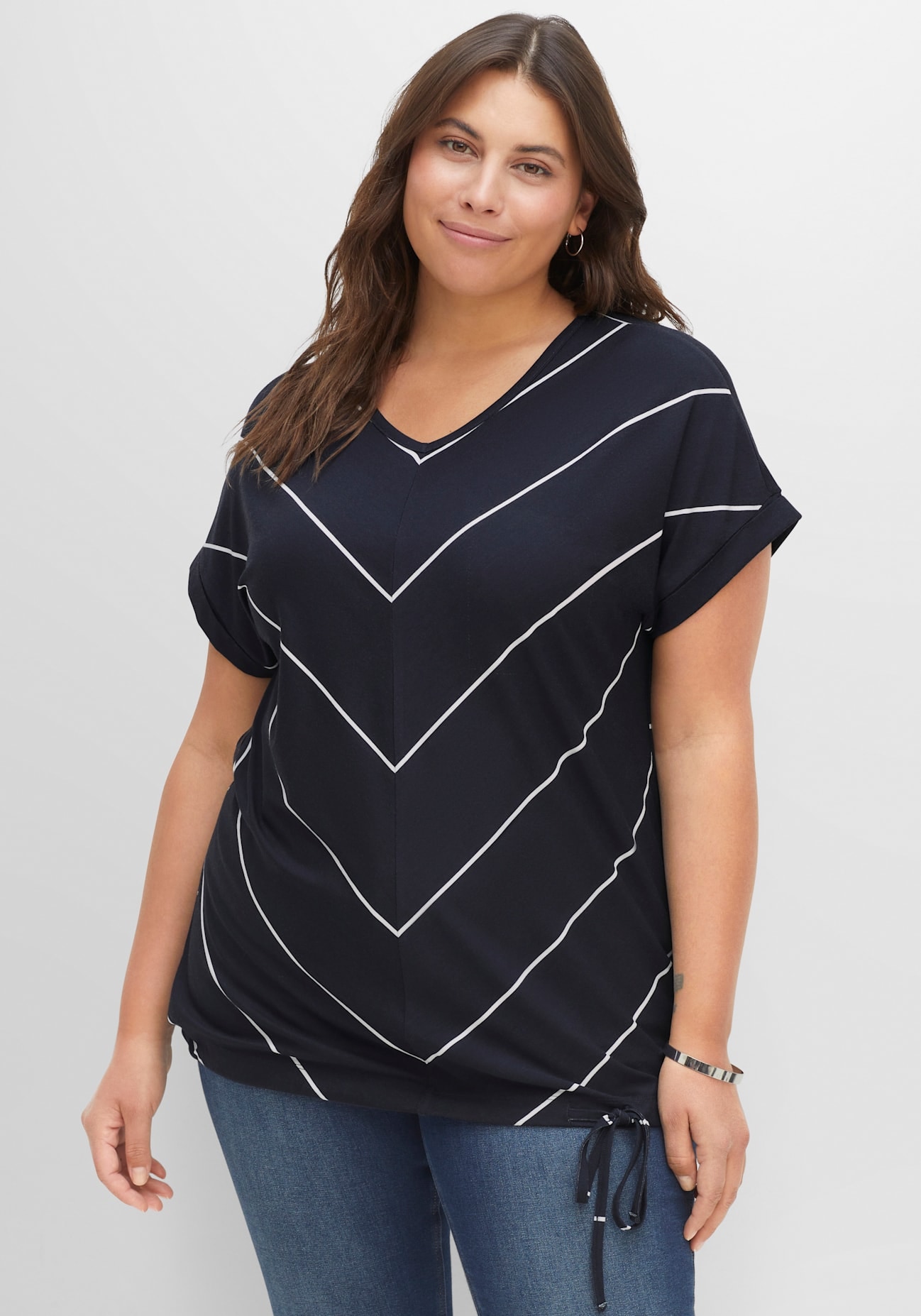 Sheego Kurzarmshirt »T-Shirt«, (1 tlg.)