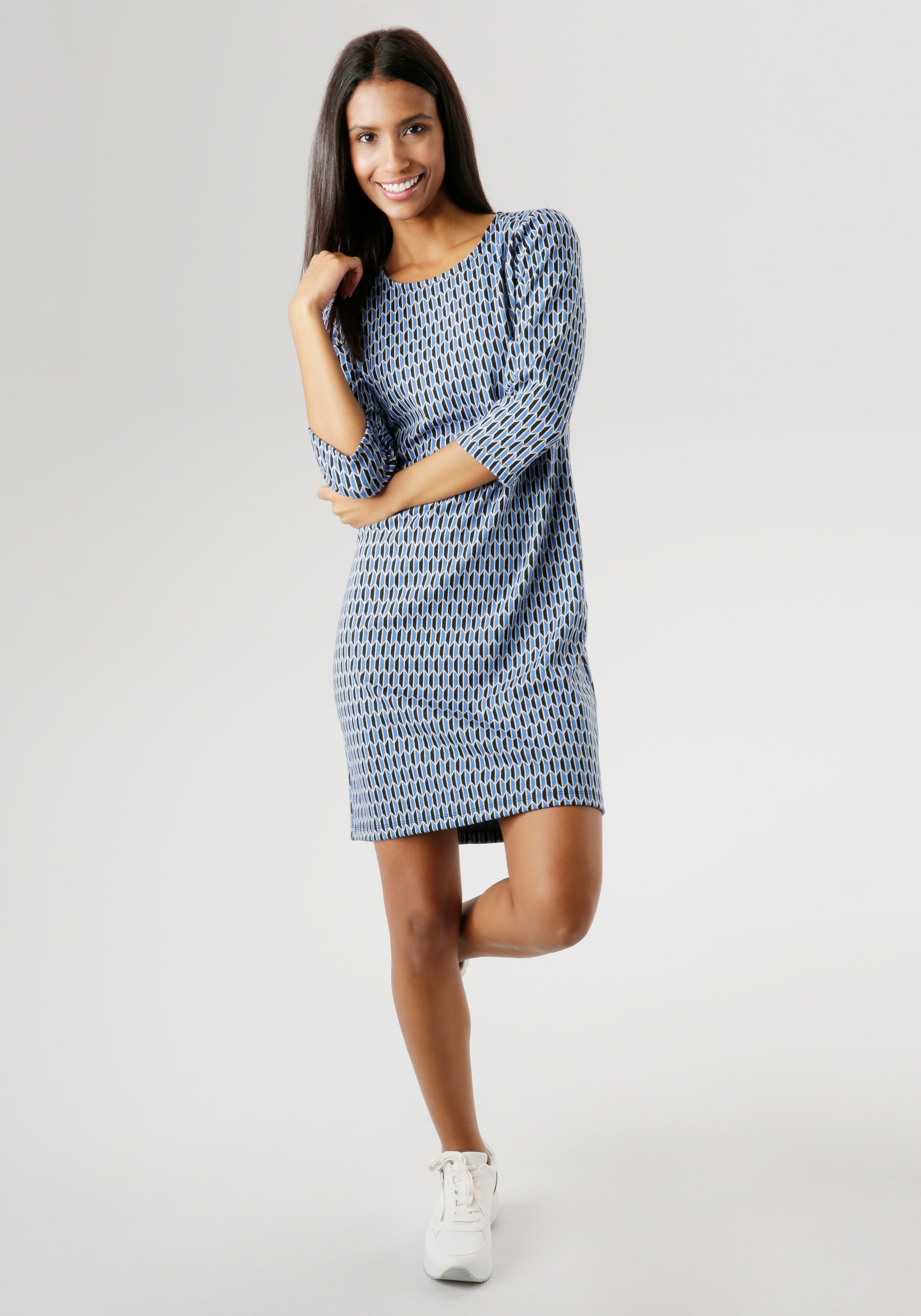 Aniston SELECTED Jerseykleid, mit geometrischem Muster und leichter  Taillierung - NEUE KOLLEKTION bei OTTOversand | Jerseykleider