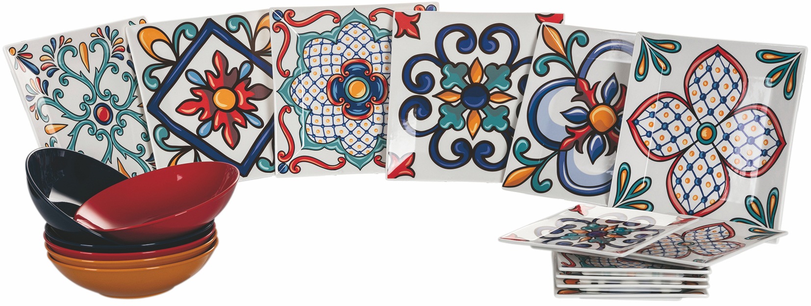 Villa D'este Teller-Set »Geschirr-Set Barrio« Service in rot, Größe 0