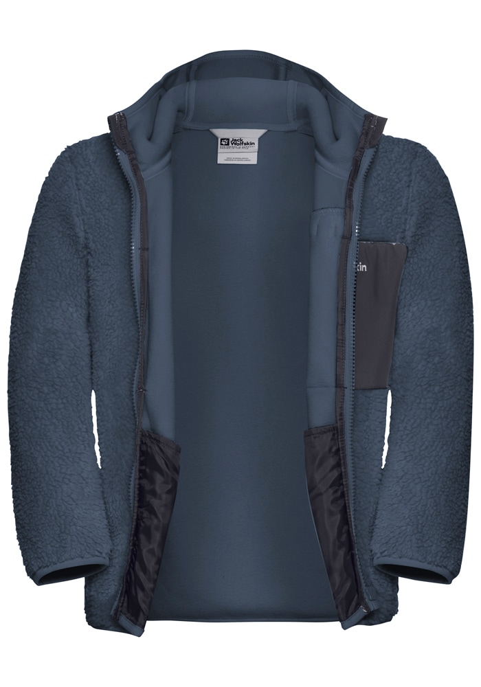 Jack Wolfskin Fleecejacke »ICE CURL HOOD JACKET K«, mit Kapuze, Wärmend, winddicht, Übergangsjacke