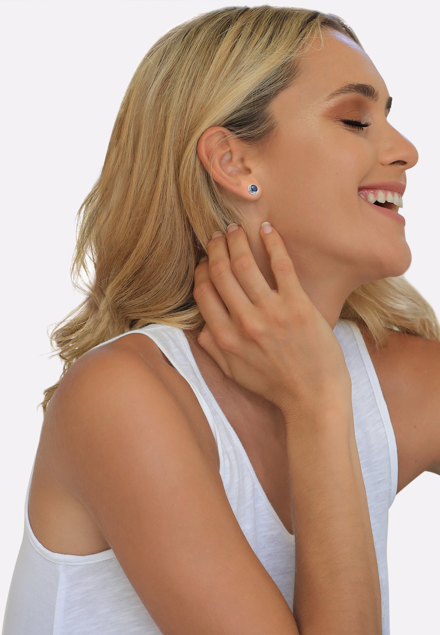 Nenalina Paar Ohrstecker »Ohrringe Opal Geburtsstein Oktober Trend Stilvoll 925 Silber«