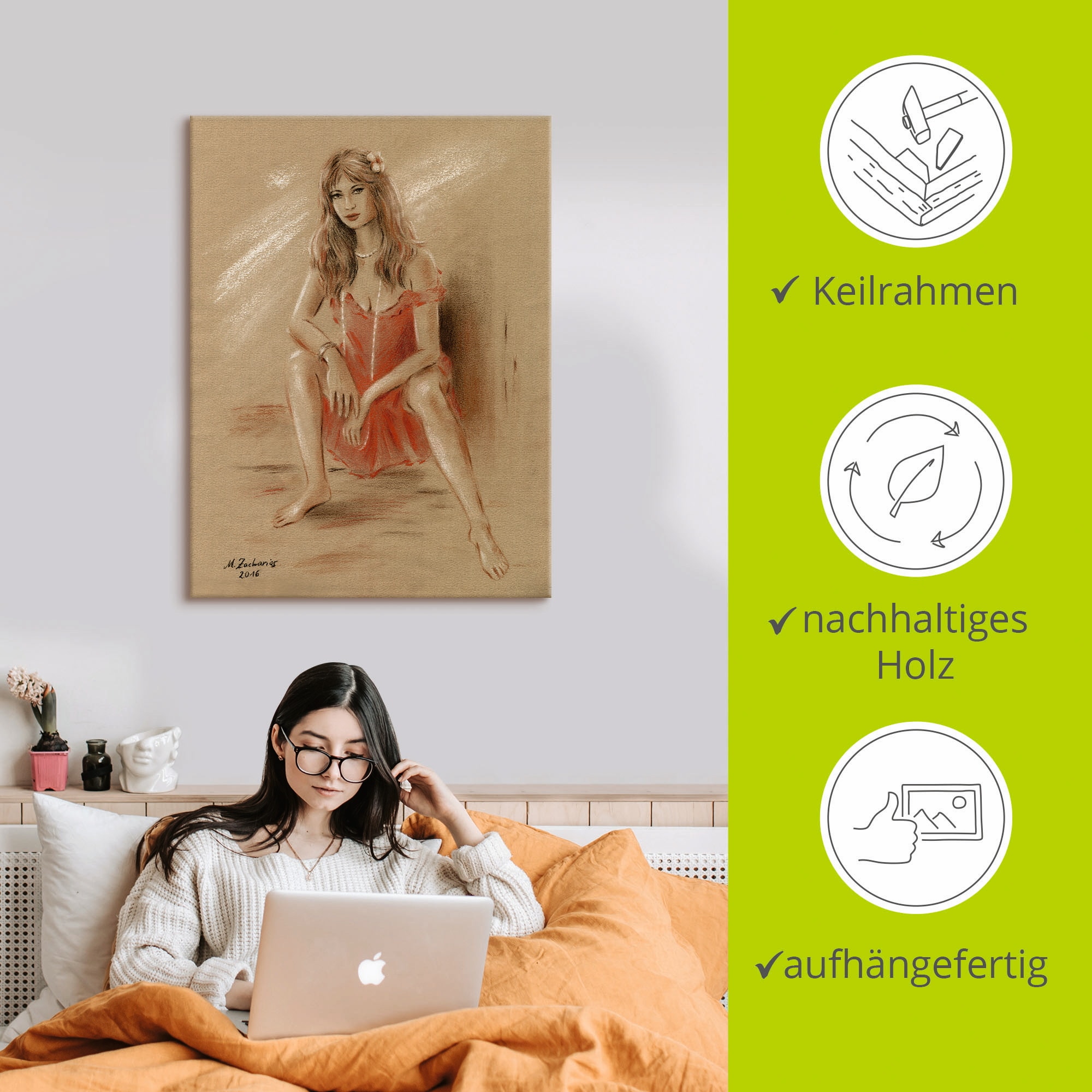 Artland Wandbild »Sehnsucht - Erotik Frauen«, Frau, (1 St.), als Leinwandbild, Poster in verschied. Größen