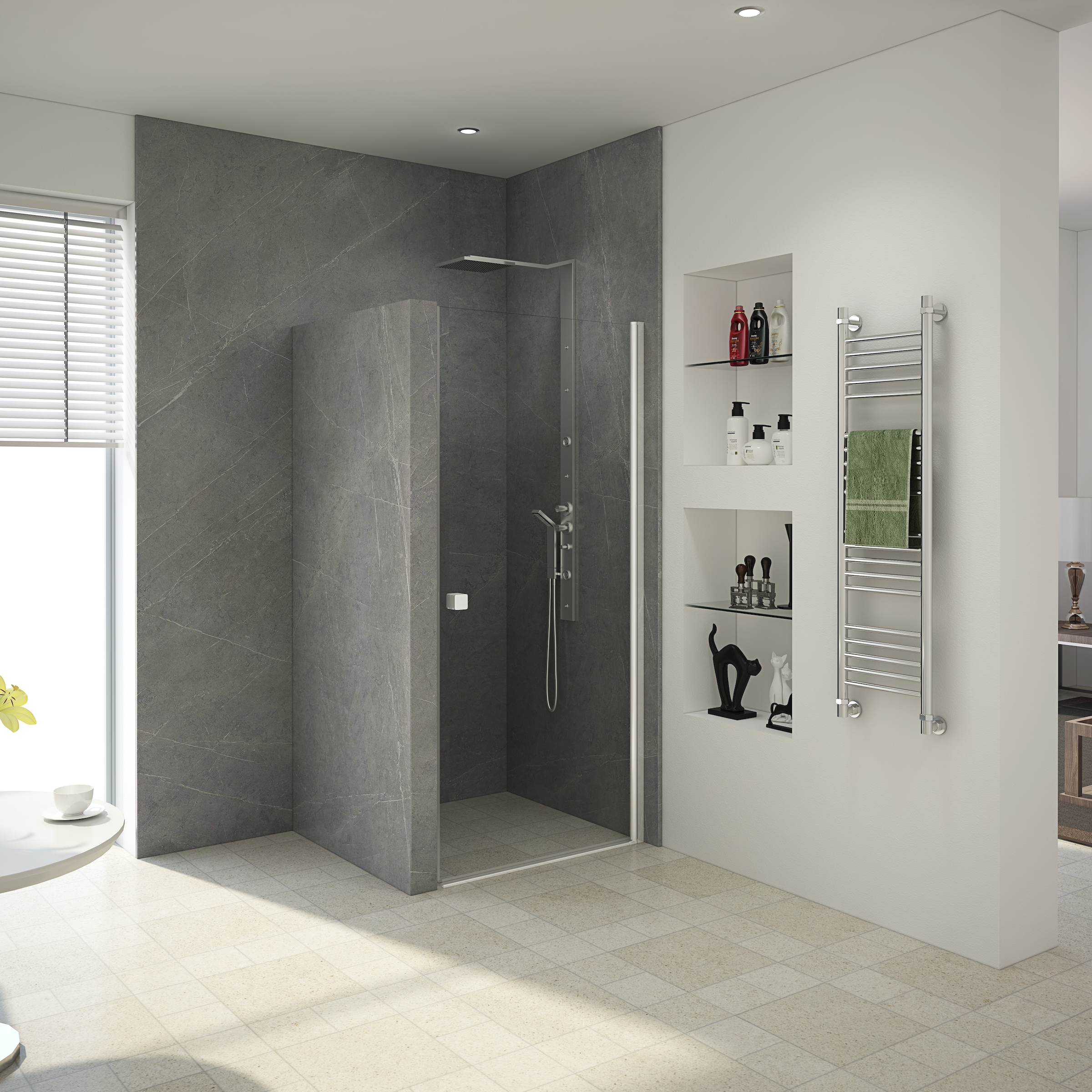 Marwell Dusch-Drehtür »YORK II« seitenverkehrt aufbaubar, für Eck- und Nischeneinbau