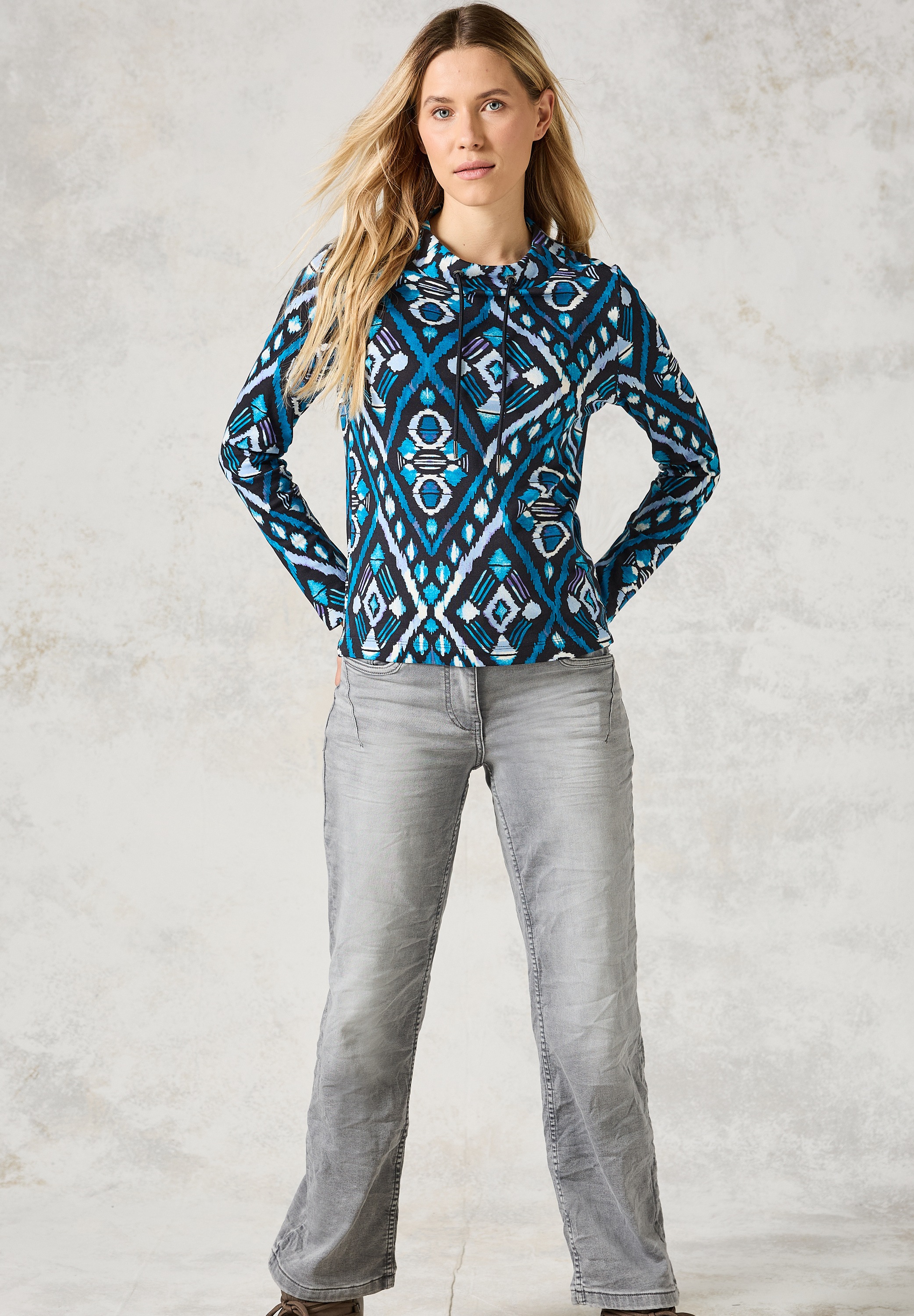 Cecil Langarmshirt, mit grafischem Muster