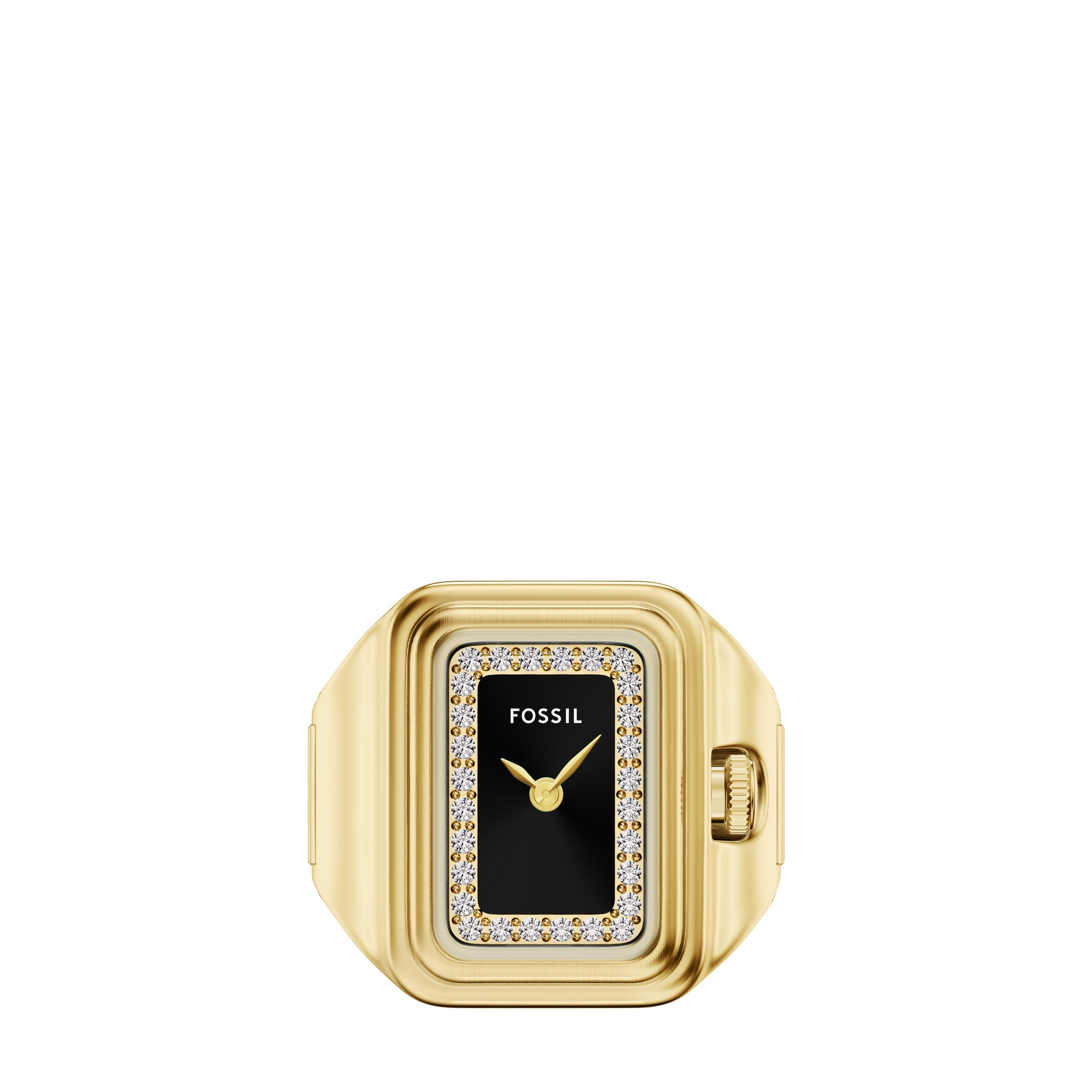 Fossil »RAQUEL WATCH RING« Armbanduhr, Damenuhr, Edelstahlarmband, analog, Glassteine