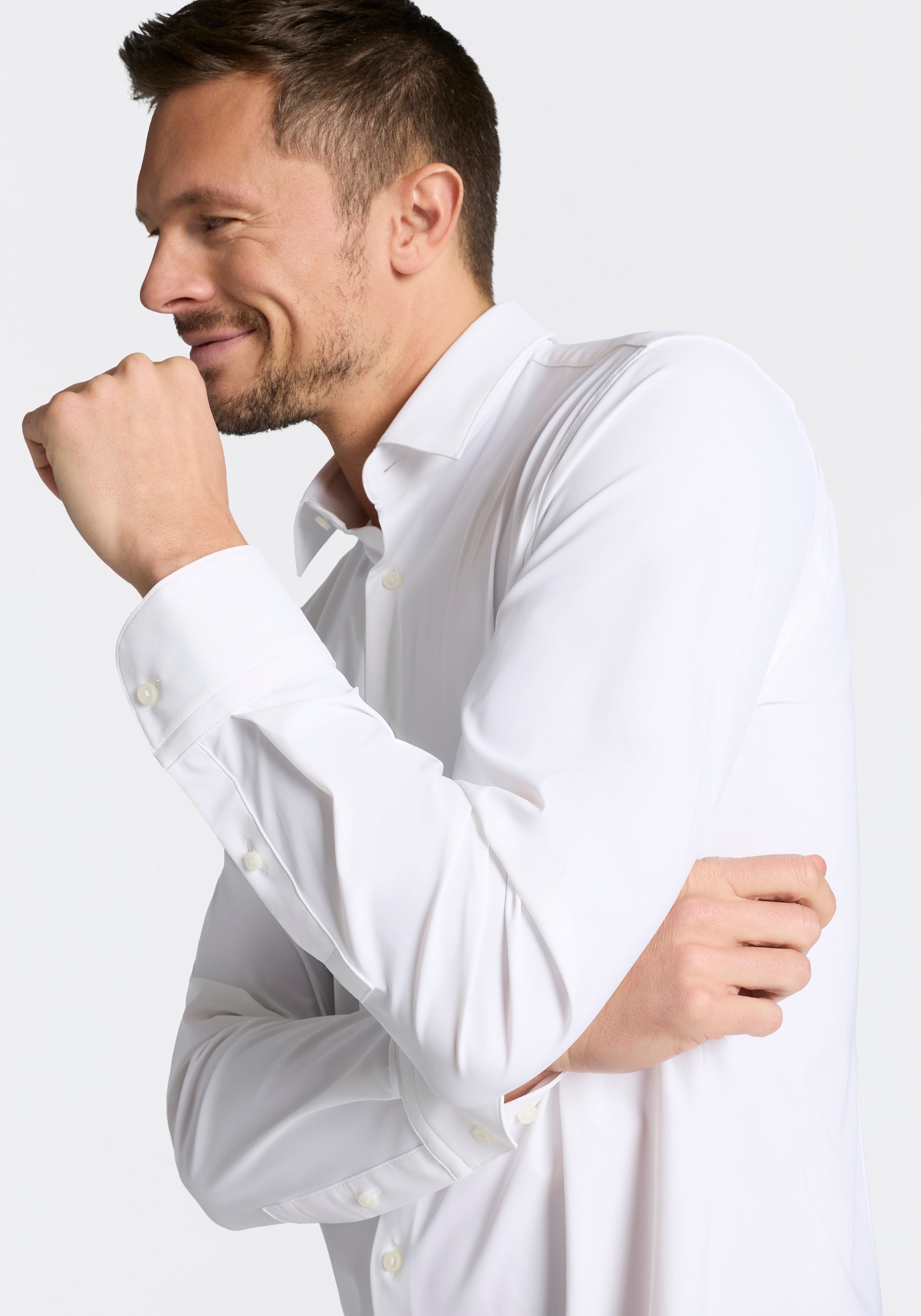 BOSS Langarmhemd »HANK« Kentkragen, Performance-Stretch-Jersey