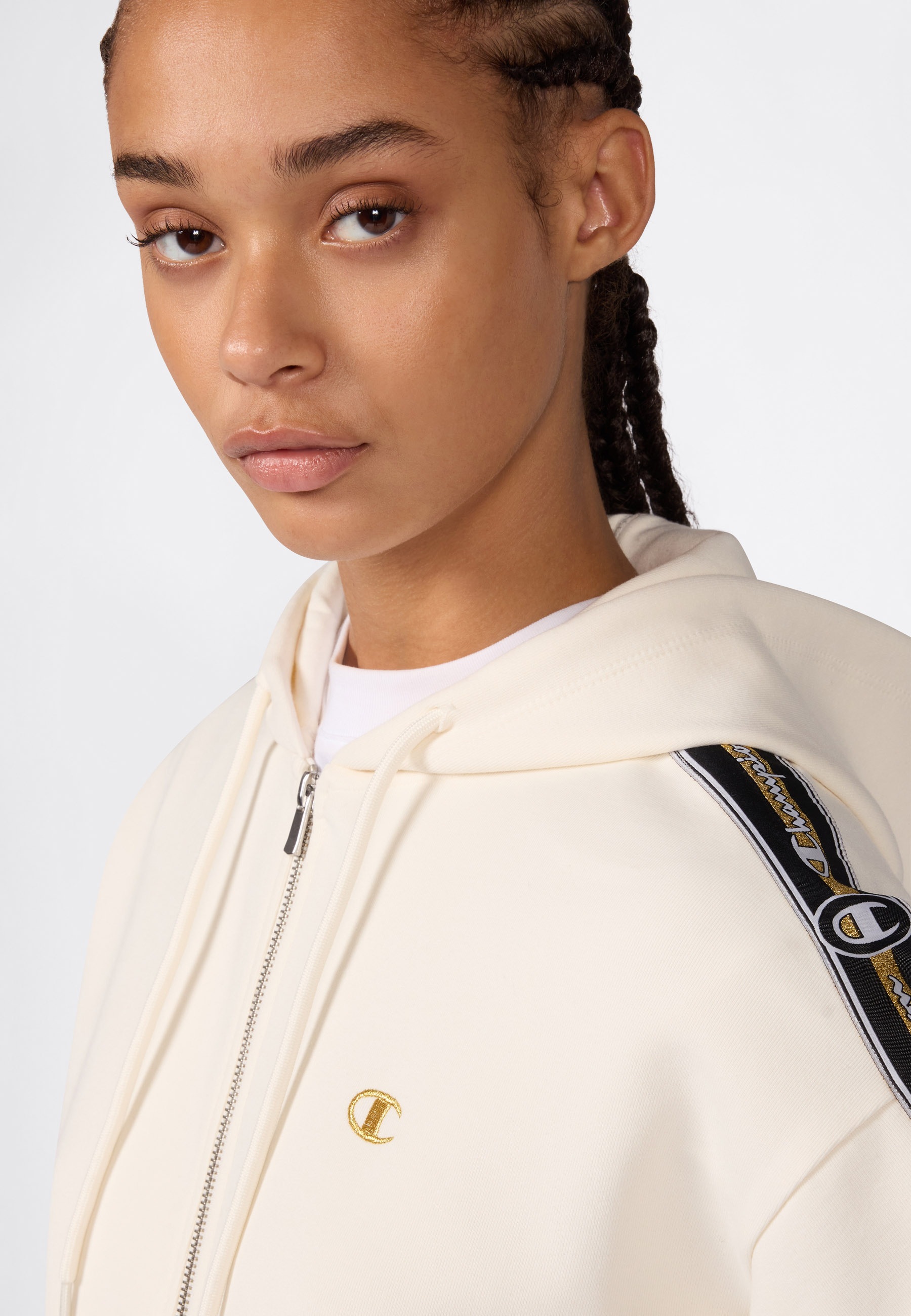 Champion Kapuzensweatjacke »SPORTWEAR ZIP-UP HOODIE Cropped Fit Stretch Cotton« mit sportlichem Stil, Langarm-Design, Stretch-Baumwollmix, Cropped Fit
