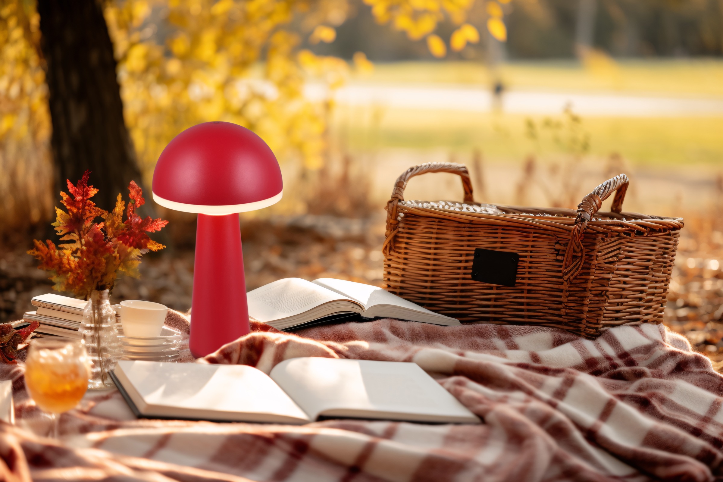 REALITY Leuchten LED Außen-Tischleuchte »FUNGO«, 1 flammig, Leuchtmittel LED-Board | LED fest integriert, Outdoor Akku Tischlampe inkl Ladestation USB-C, Lichtfarbe einstellbar
