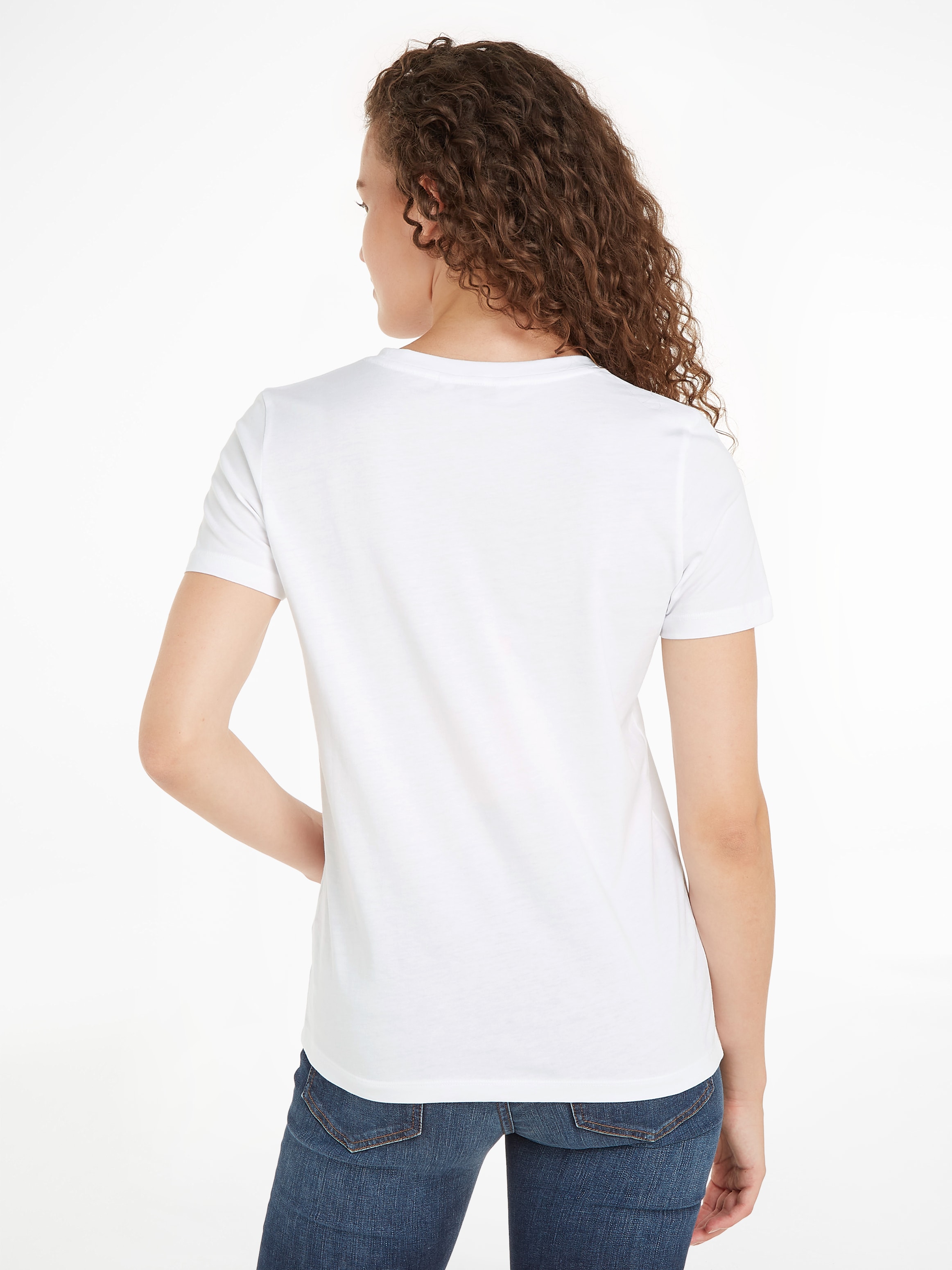 Tommy Hilfiger Rundhalsshirt »HERITAGE HILFIGER C-NK REG TEE«, mit gesticktem Tommy Hilfiger Linear Logo-Schriftzug