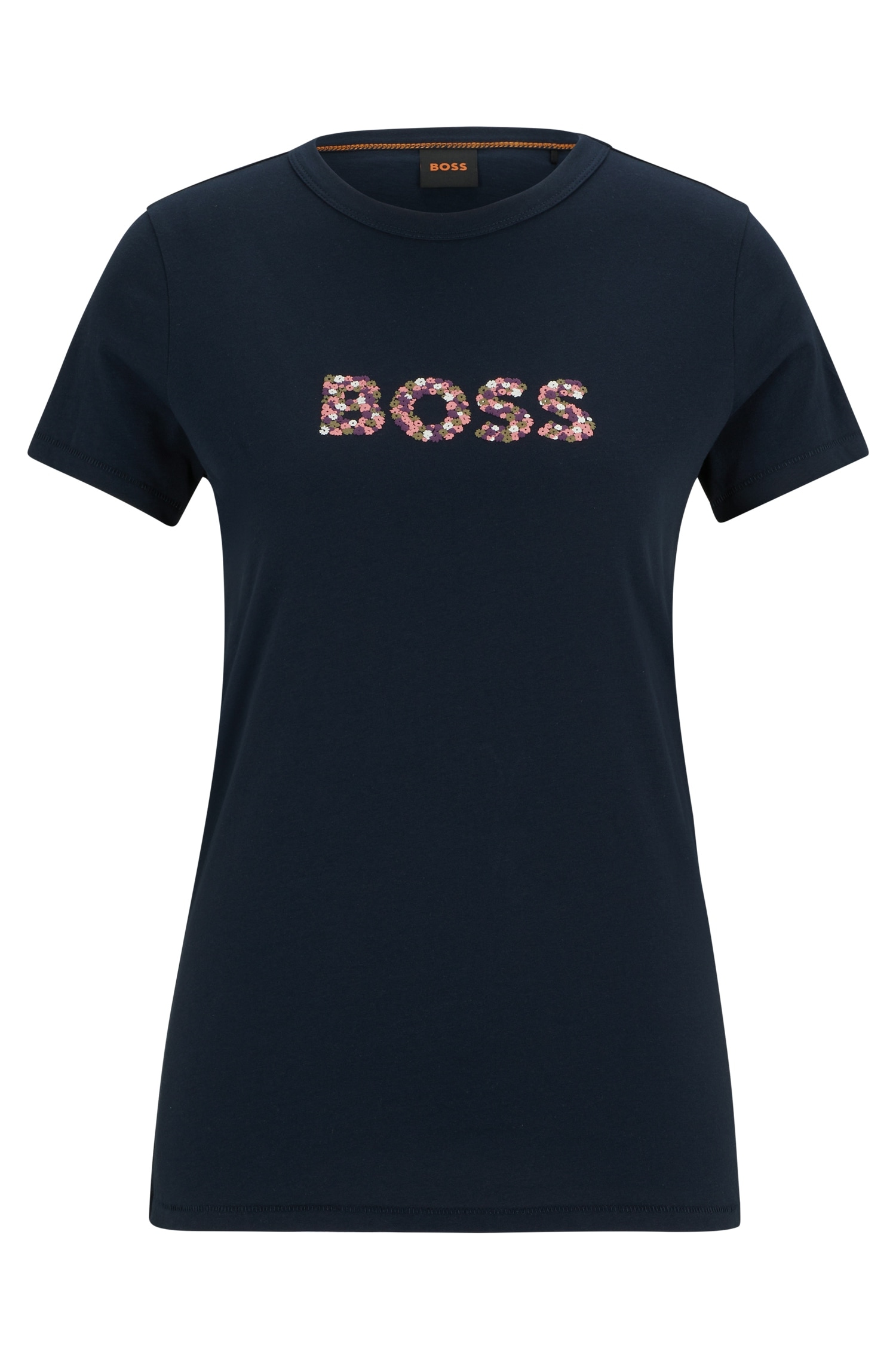 T-Shirt »C_Elogo_print6«, mit BOSS Logoschriftzug mit Mille Fleur Print