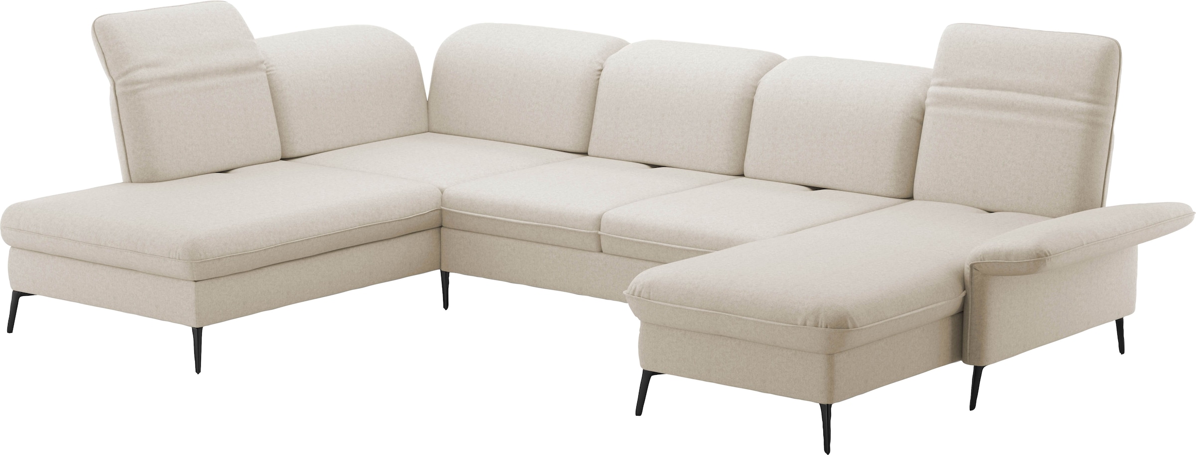 sit&more Wohnlandschaft »Emely, inkl. Sitztiefenverstellung«, wahlweise mit Bettfunktion,Bettkasten,Kopf- & Armteilverstellung