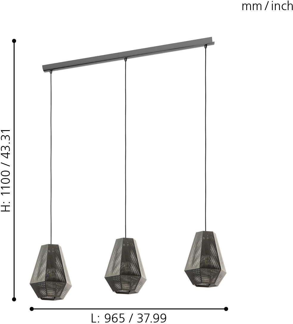EGLO Pendelleuchte »CHIAVICA« E27 Hängeleuchte, Hängelampe