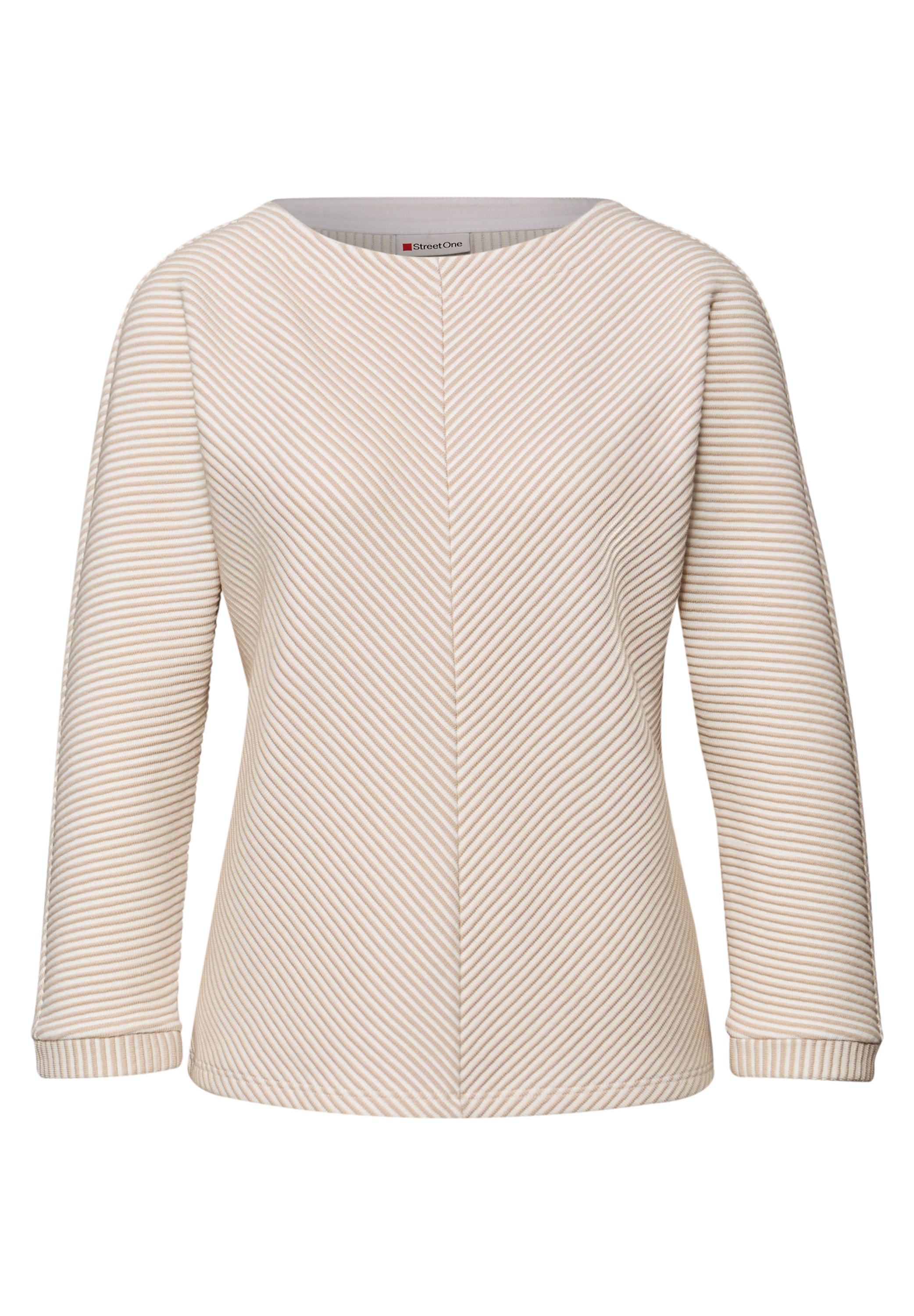 STREET ONE Strickpullover 3/4-Arm mit Two-Tone-Effekt und feinem Strukturmuster