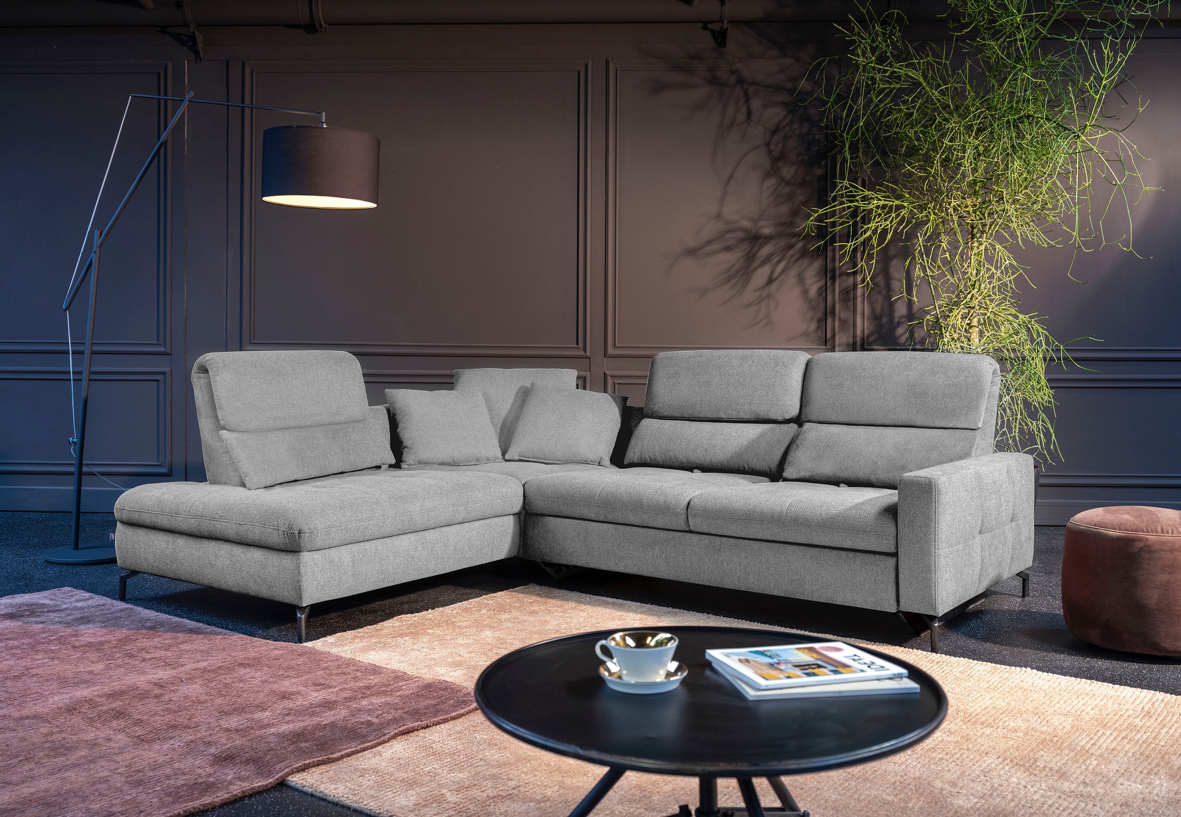 alina Ecksofa »Louis« Breite 286 cm, Rückenlehnenverstellung, wahlweise mit Bettfunktion